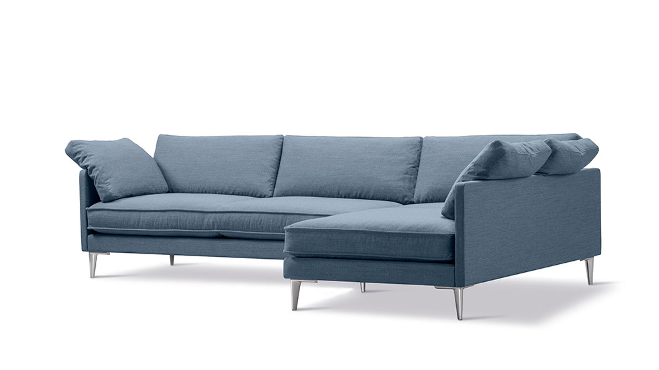 Fredericia Furniture - Couch - EJ295 Chaise Sofa 2945 by Erik Jørgensen Studio - Foss 722/Chrome
