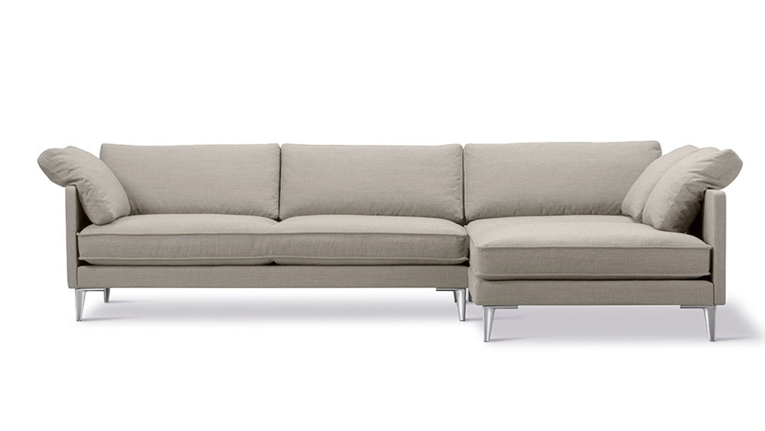 Fredericia Furniture - Couch - EJ295 Chaise Sofa 2955 by Erik Jørgensen Studio - Foss 102/Chrome