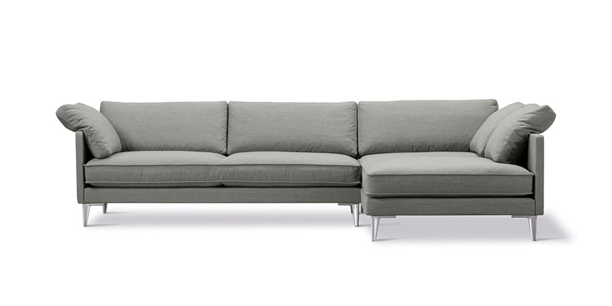Fredericia Furniture - Couch - EJ295 Chaise Sofa 2955 by Erik Jørgensen Studio - Foss 142/Chrome