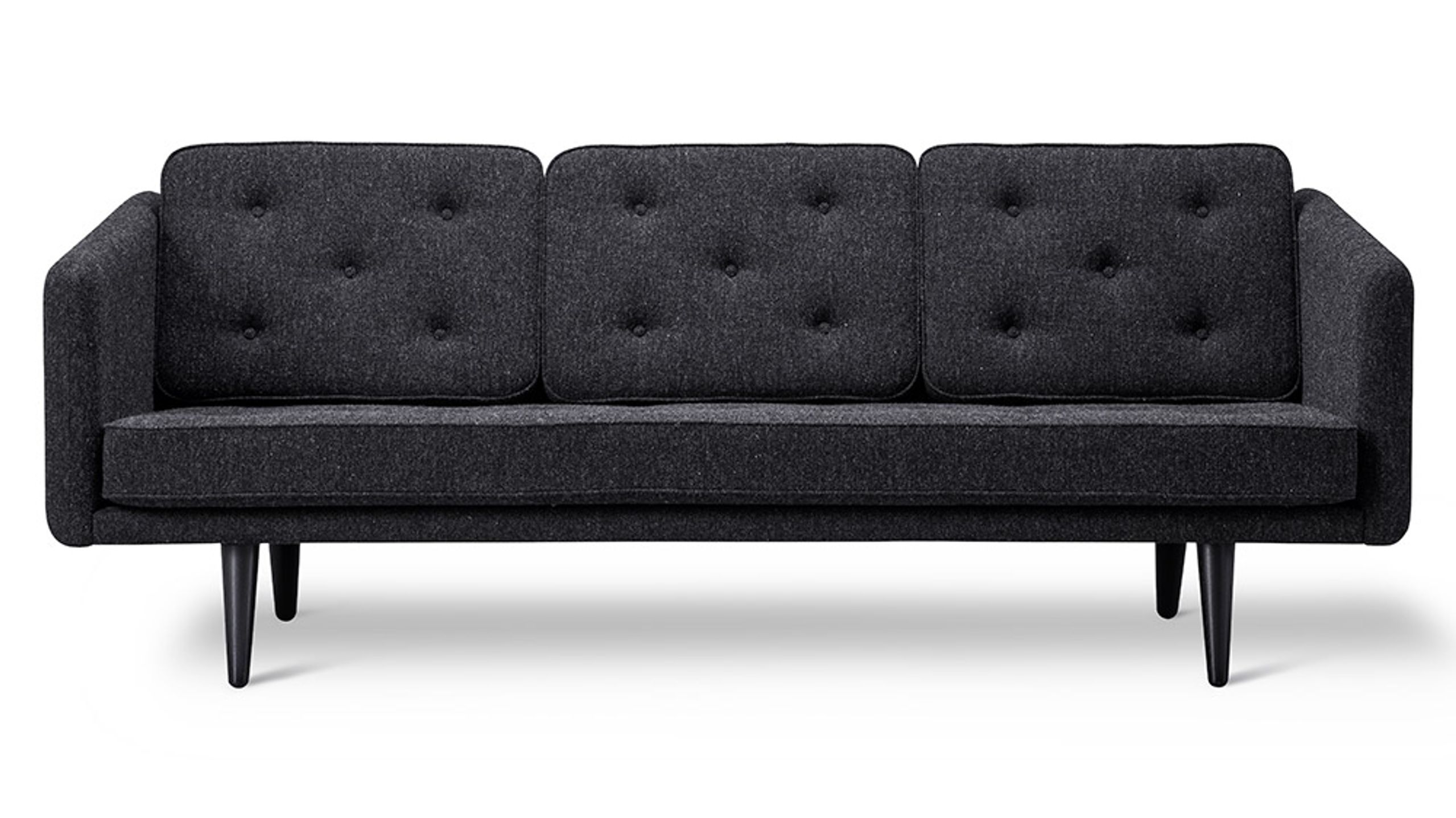 Fredericia Furniture - Couch - No. 1 Sofa 2003 by Børge Mogensen - Hallingdal 180 / Black Lacquered Oak