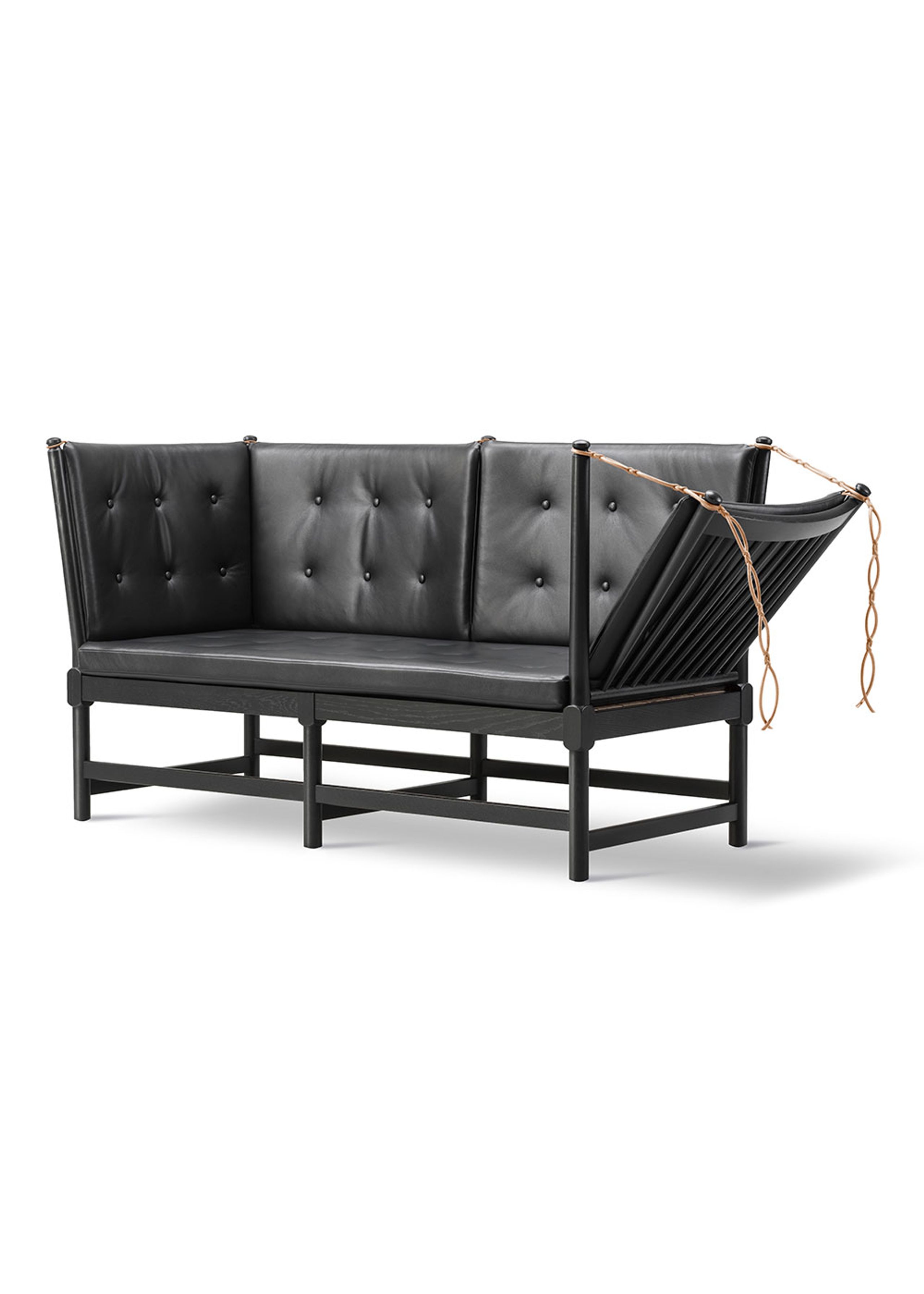 Fredericia Furniture - Divano - The Spoke-Back Sofa 1789 by Børge Mogensen - Omni 301 Black