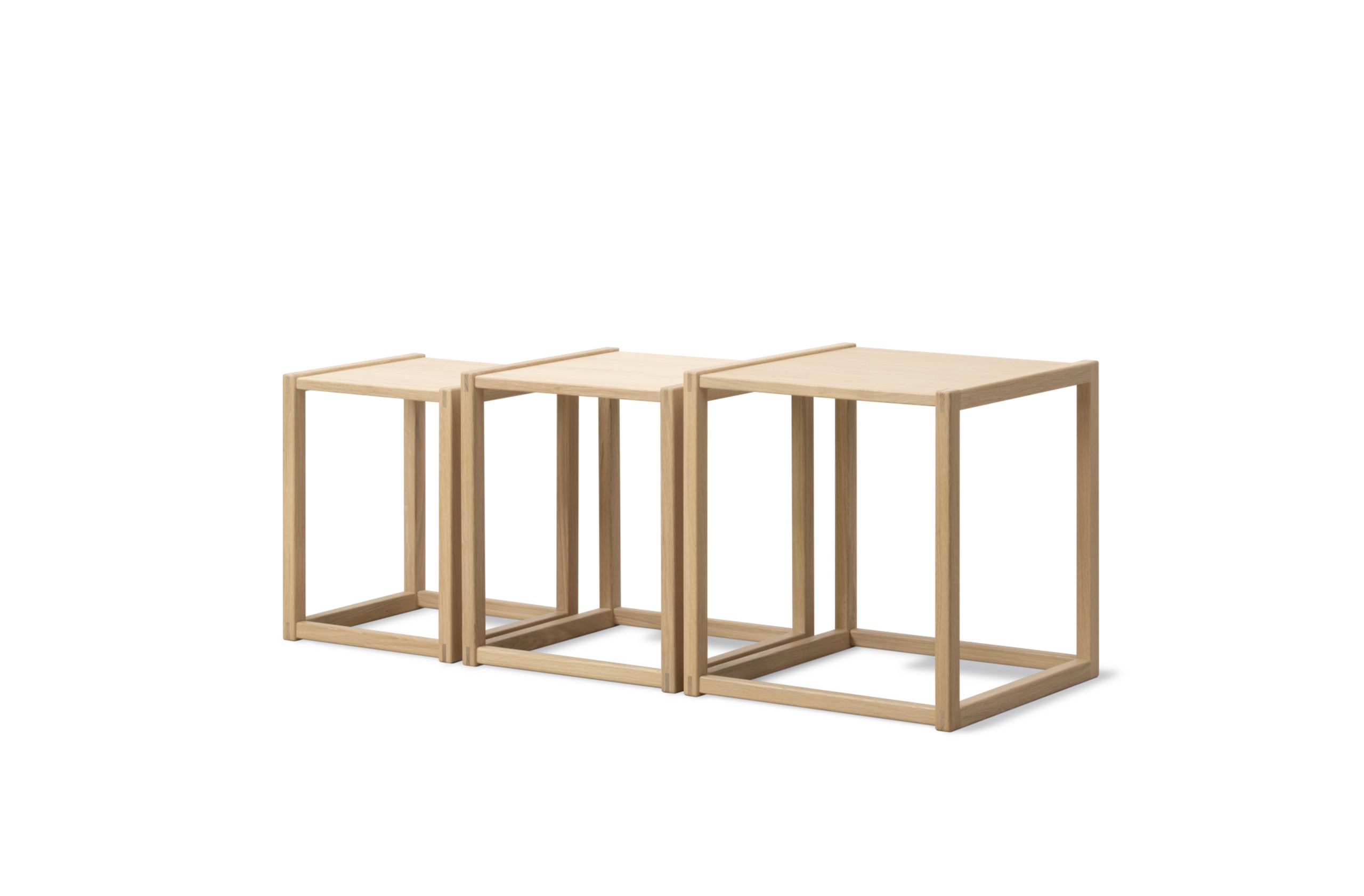 Fredericia Furniture - Sofabord - BM375 Nesting Tables / By Børge Mogensen - Oak Light Oil