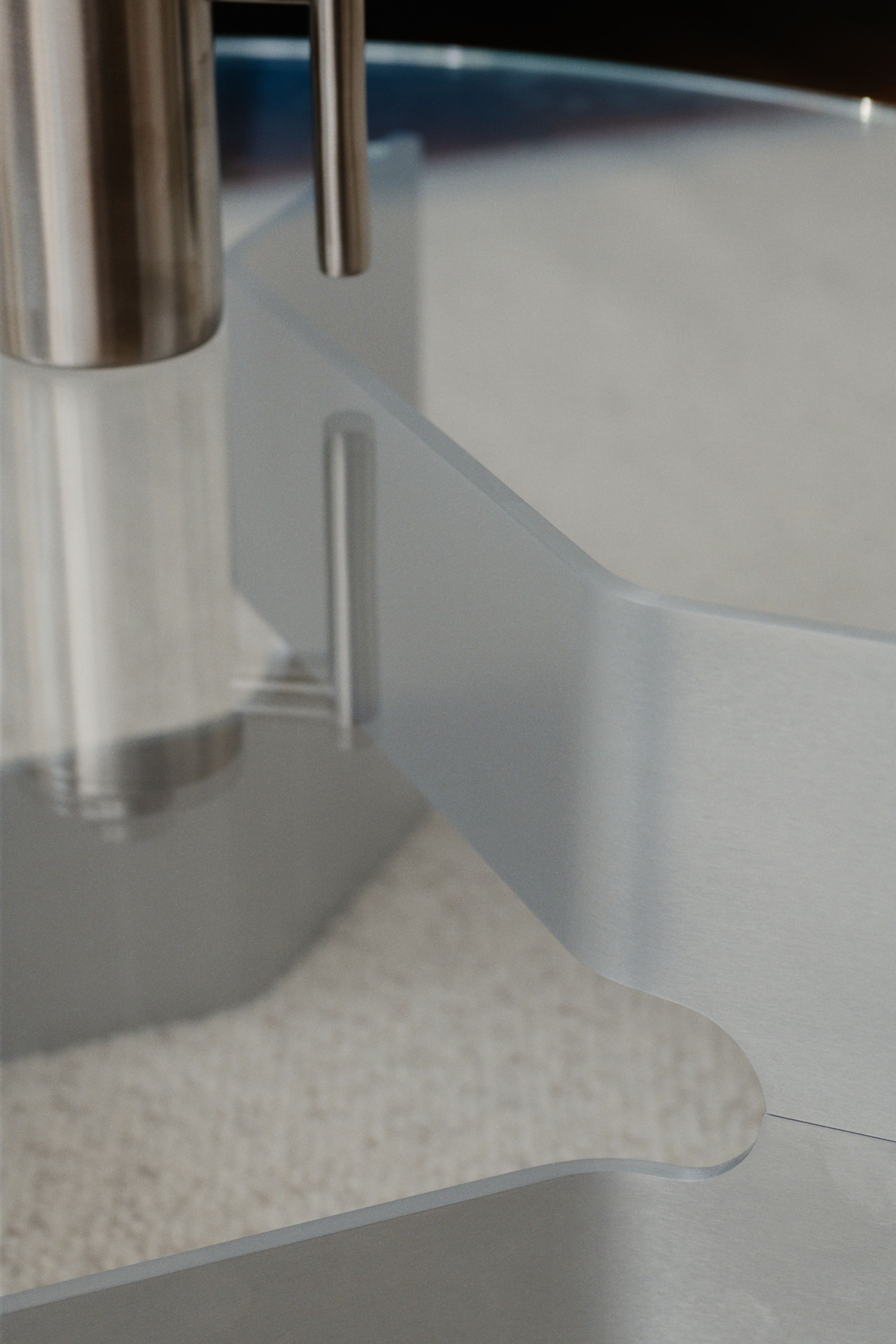 Fredericia Furniture - Sofabord - JG Coffee Table 6558 / By Jørgen Gammelgaard - Glass / Brushed Aluminum with Clear Powder Coating