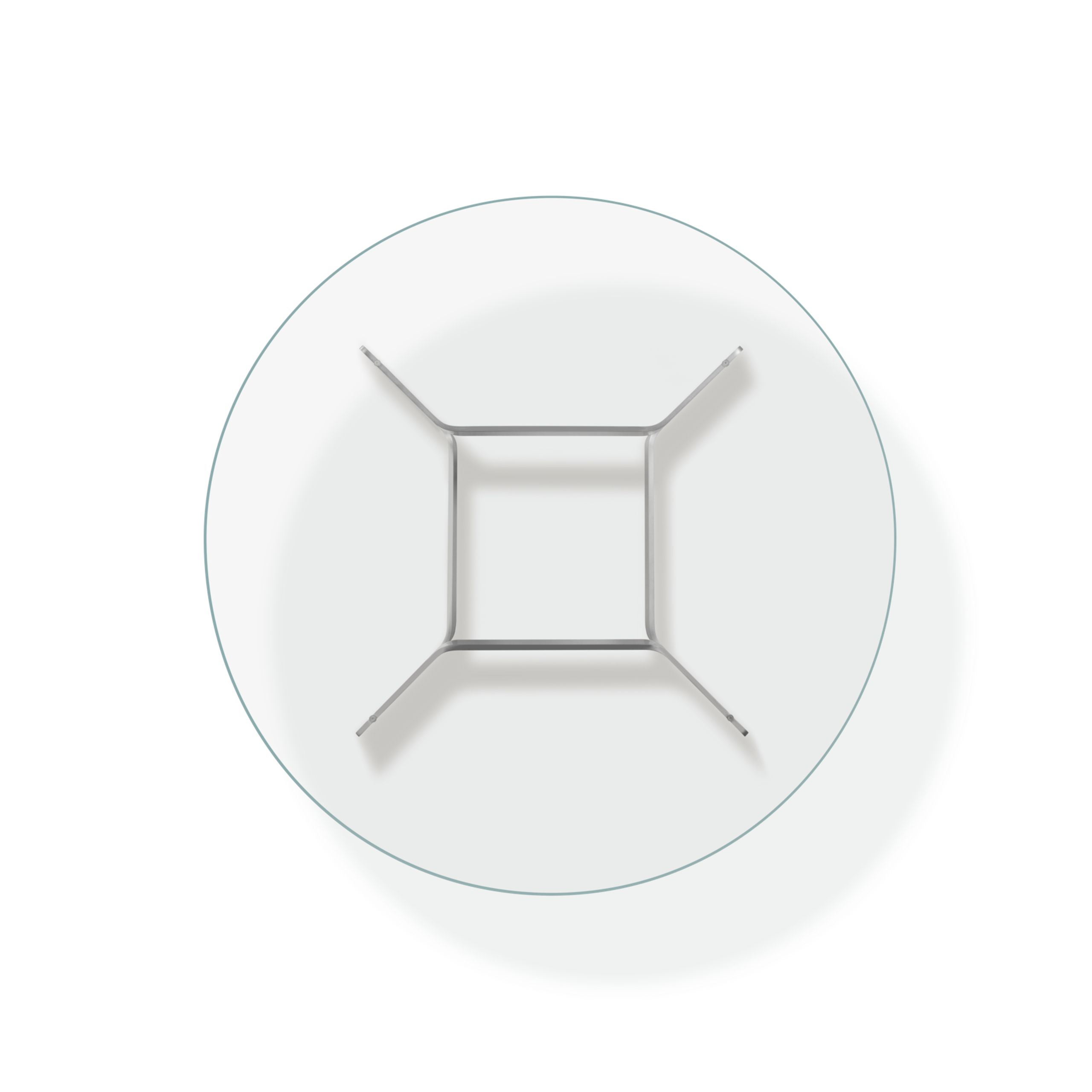 Fredericia Furniture - Sofabord - JG Coffee Table 6558 / By Jørgen Gammelgaard - Glass / Brushed Aluminum with Clear Powder Coating