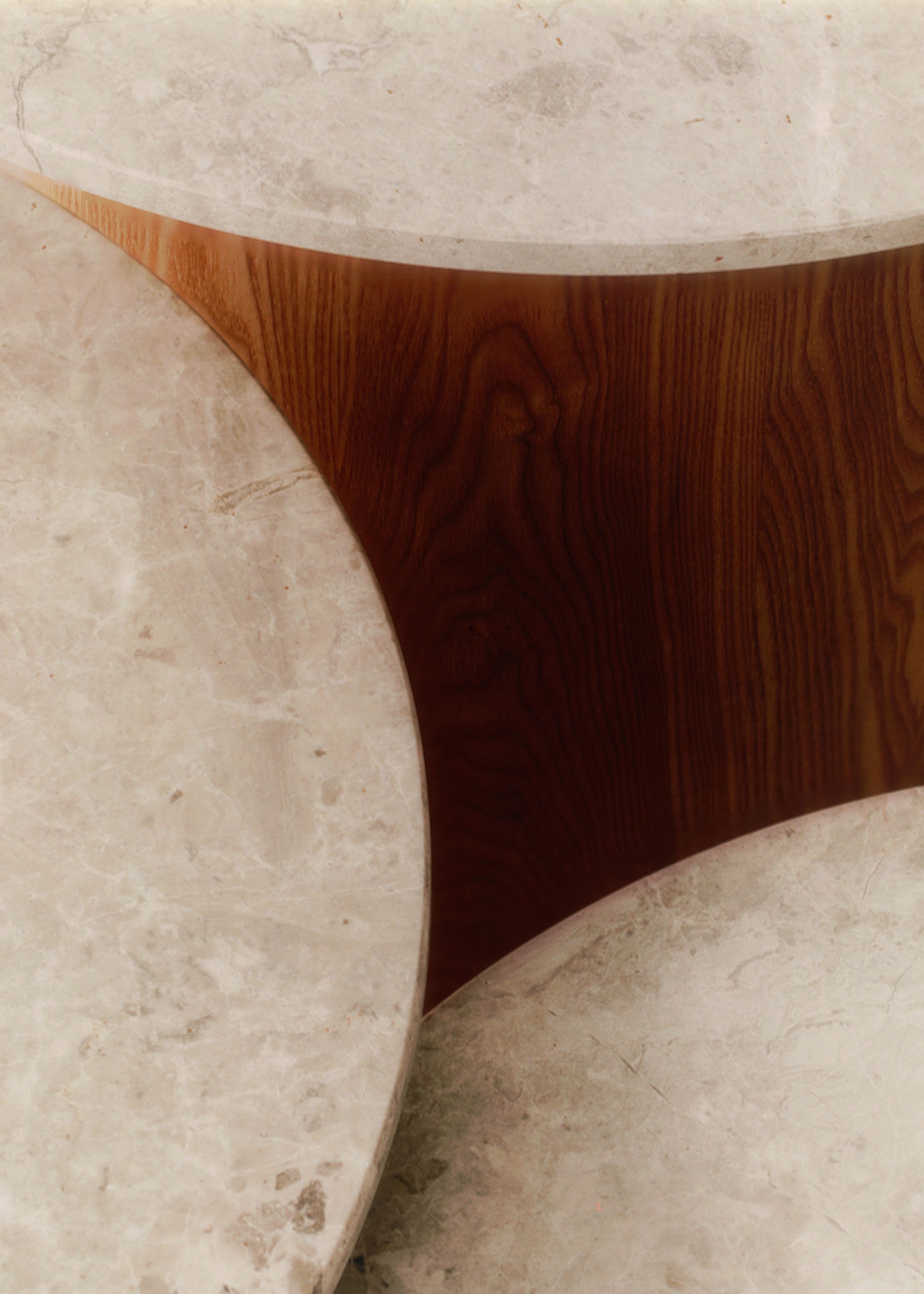 Fredericia Furniture - Coffee Table - Niveau Coffee Table 6804 by Cecilie Manz - Brown Stained Ash / Black Marquina