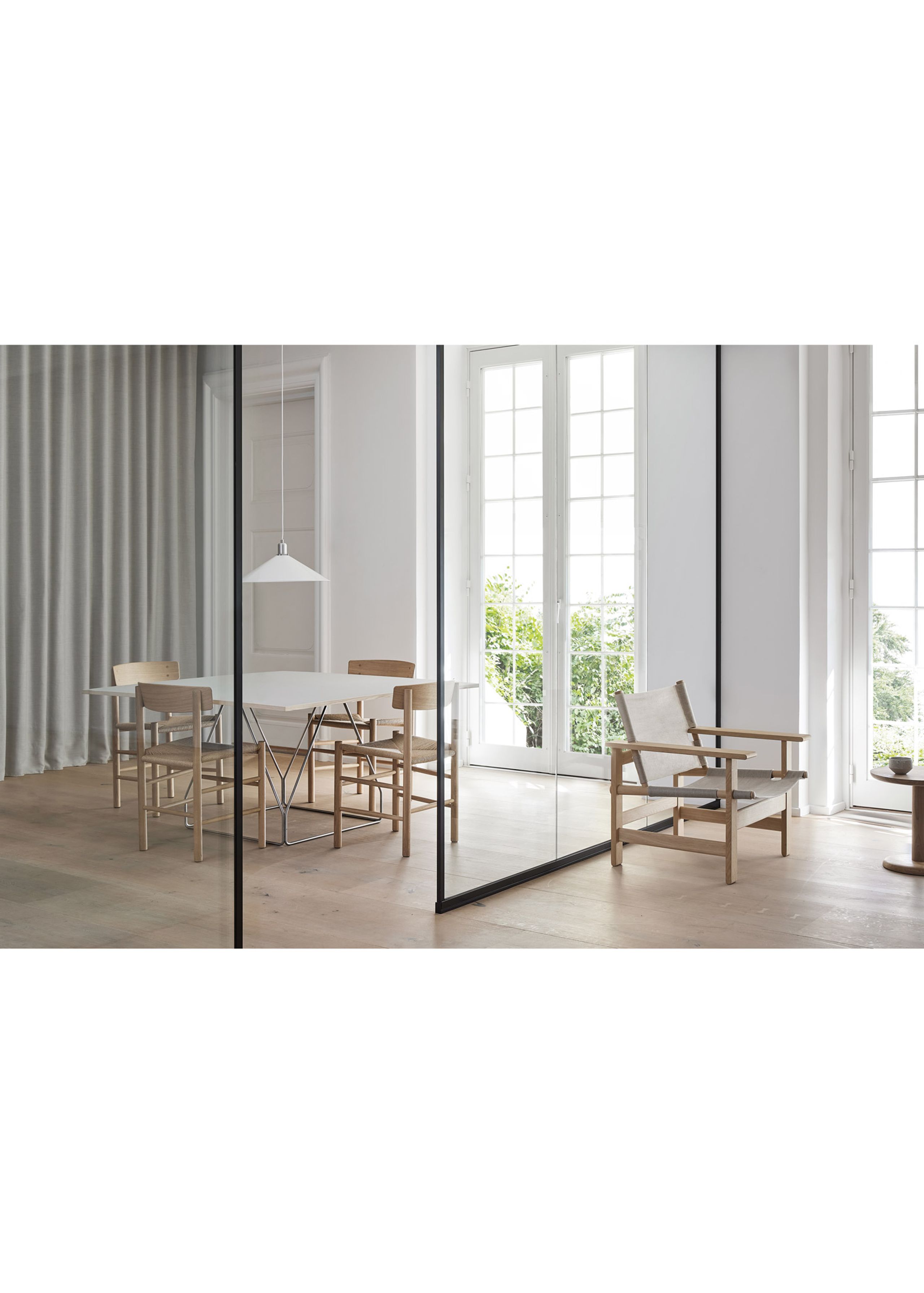 Fredericia Furniture - Eettafel - JG Table 6569 by Jørgen Gammelgaard - Grey Linoleum w/Natural Ash / Brushed Stainless Steel