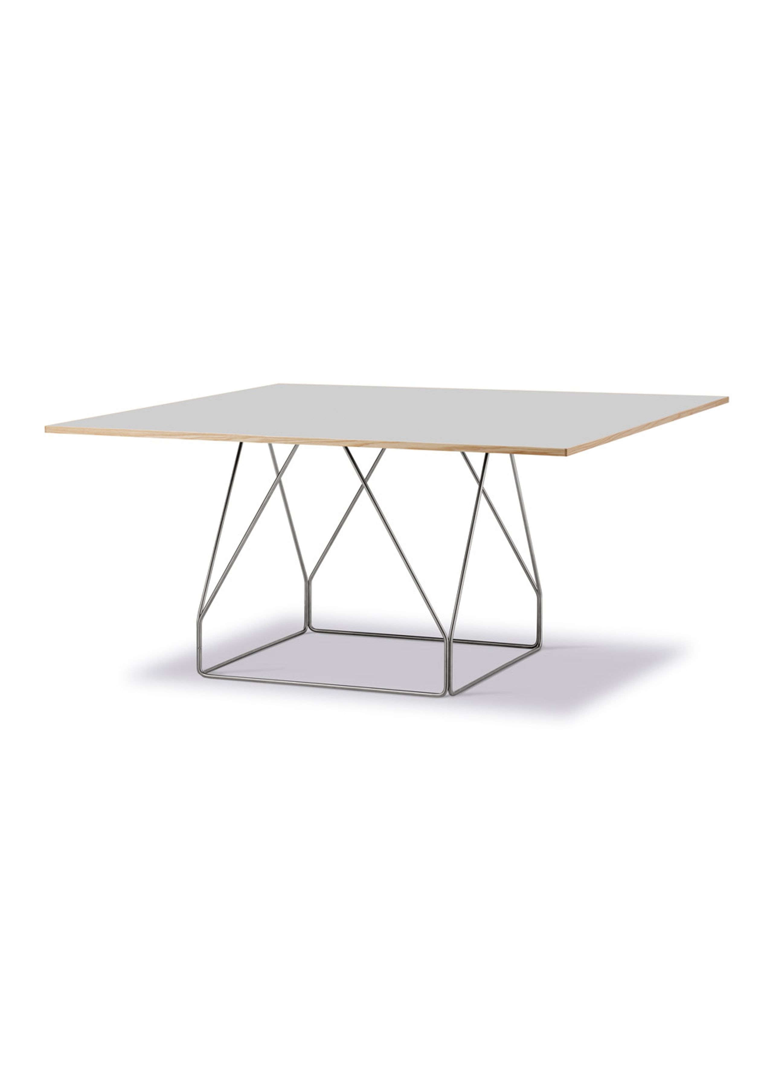 Fredericia Furniture - Eettafel - JG Table 6569 by Jørgen Gammelgaard - Grey Linoleum w/Natural Ash / Brushed Stainless Steel