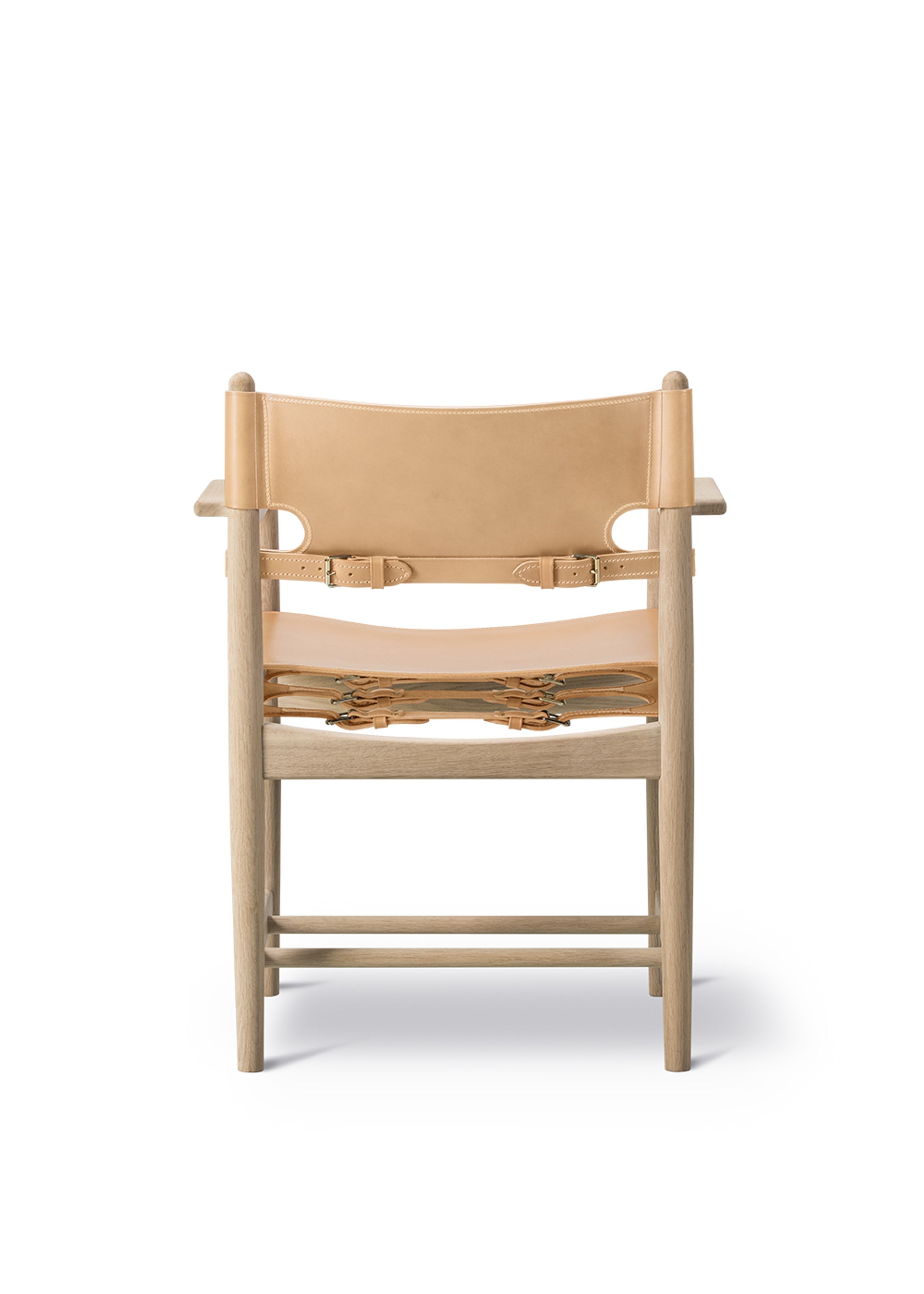 Fredericia Furniture - Silla de comedor - The Spanish Chair 3238 by Børge Mogensen - Soaped Oak / Natural Saddle Leather
