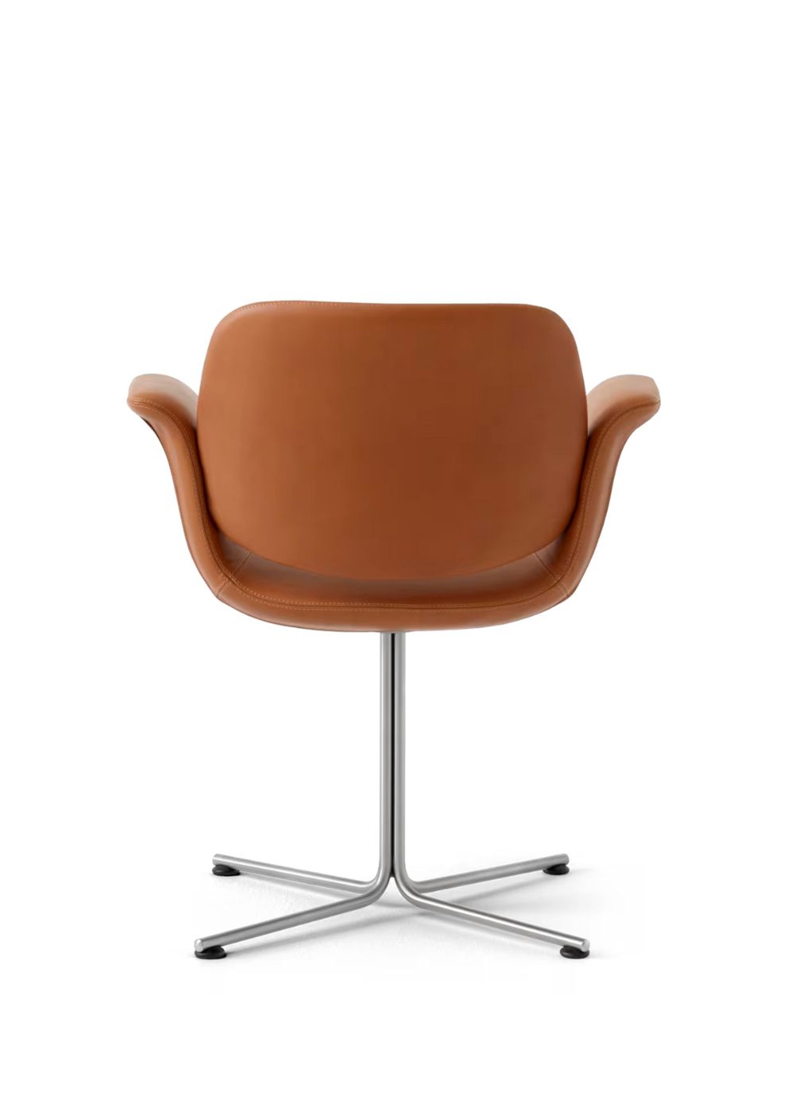 Fredericia Furniture - Spisebordsstol - Flamingo Chair 3381 by Foersom & Hiort-Lorenzen - Max 95 Cognac / Stainless Steel