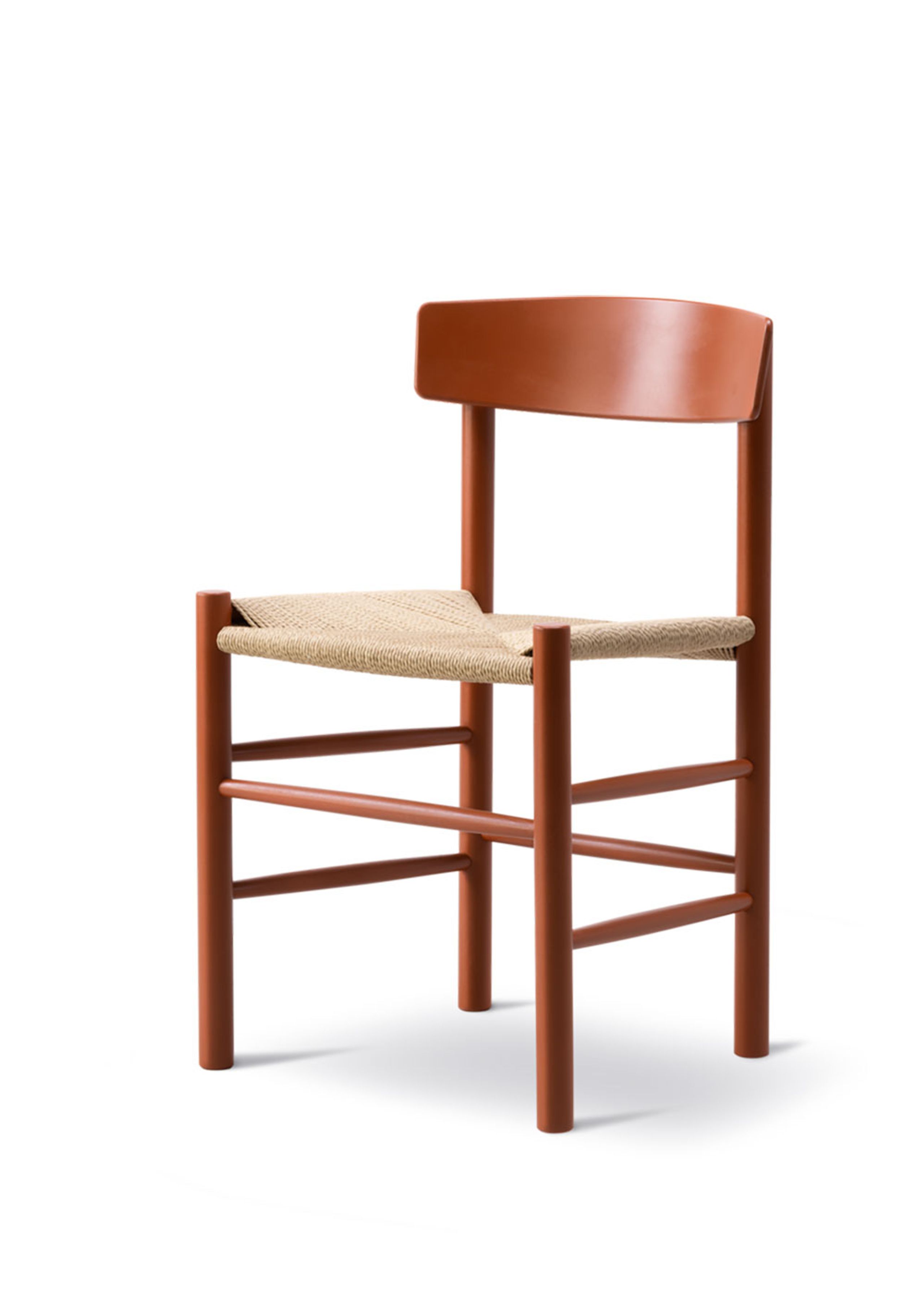 Fredericia Furniture - Esstischstuhl - J39 Mogensen Chair 3239 by Børge Mogensen - Heritage Red Beech / Natural Paper Cord