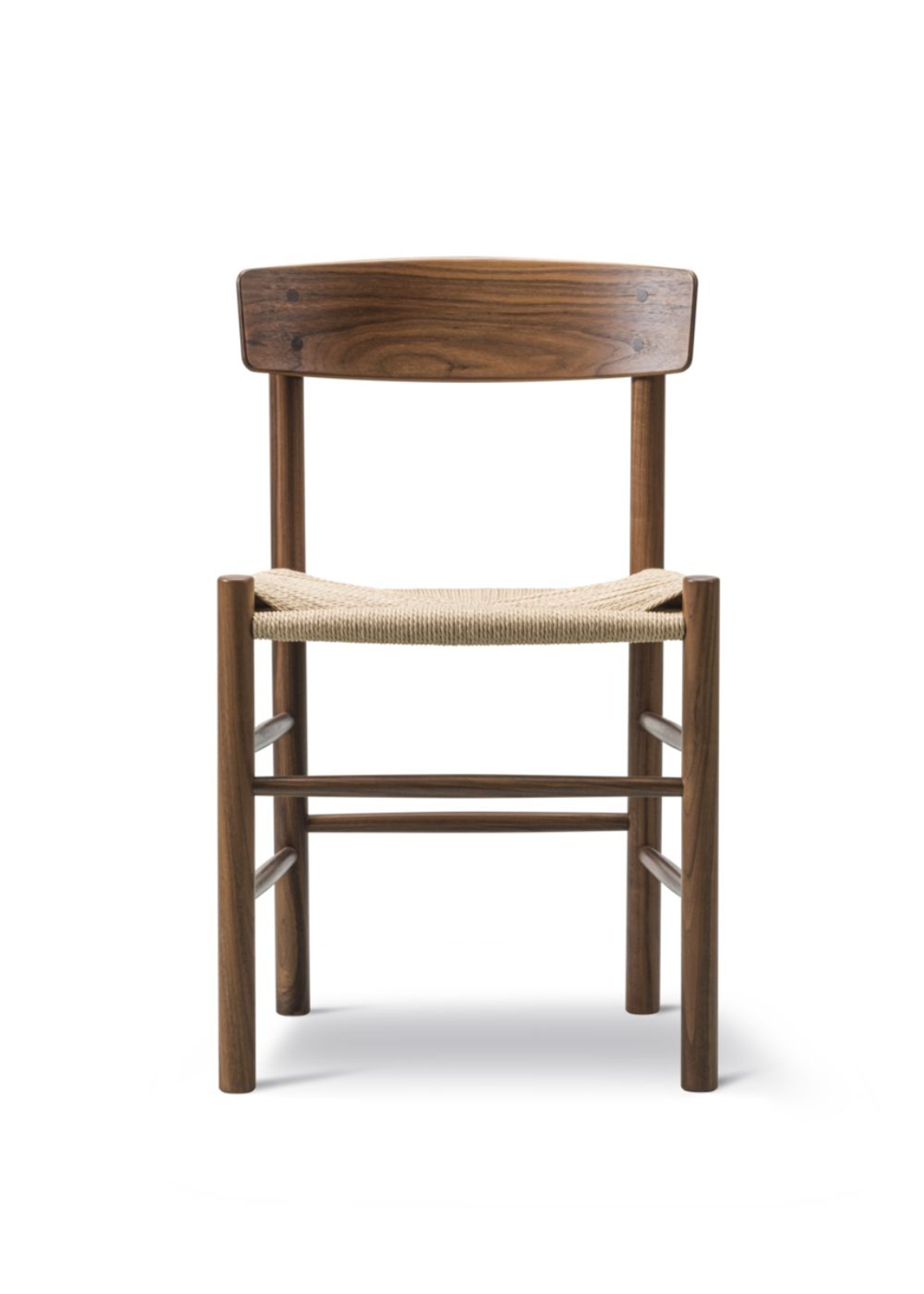Fredericia Furniture - Spisebordsstol - J39 Folkestolen 3239 af Børge Mogensen - Oiled Walnut / Natural Paper Cord