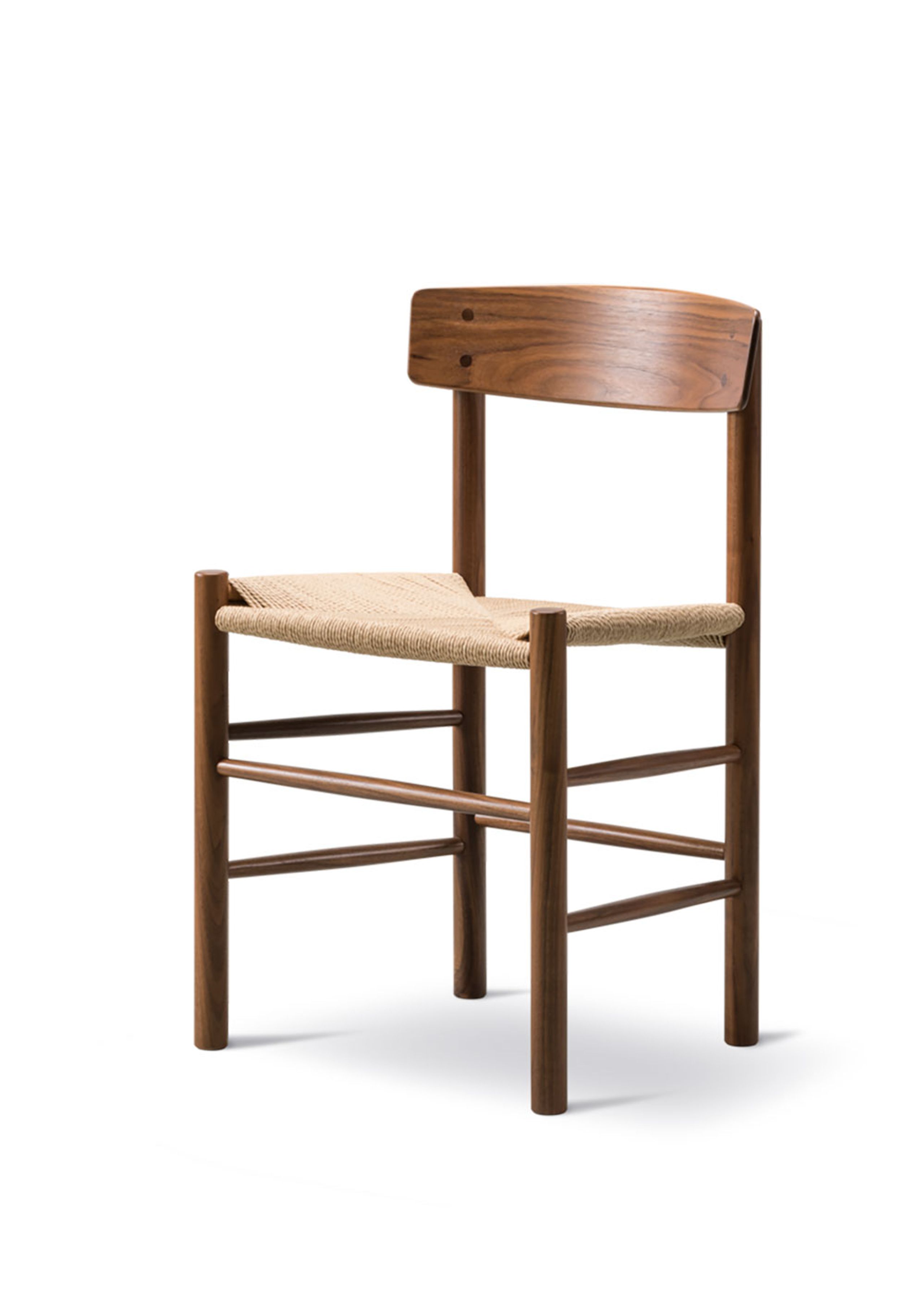Fredericia Furniture - Spisebordsstol - J39 Folkestolen 3239 af Børge Mogensen - Oiled Walnut / Natural Paper Cord