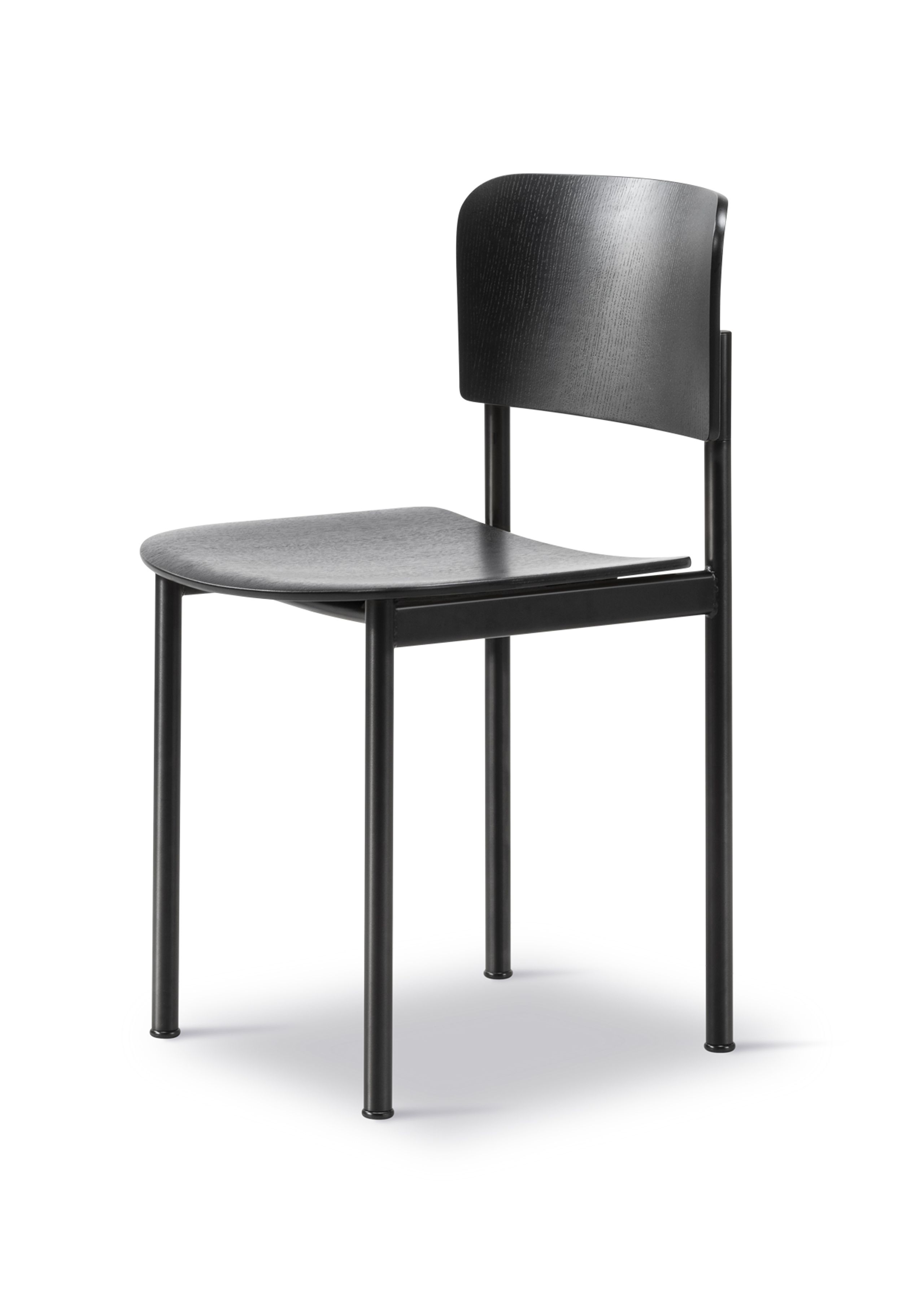 Fredericia Furniture - Chaise à manger - Plan Chair 3412 by Edward Barber & Jay Osgerby - Black Lacquered Oak / Black
