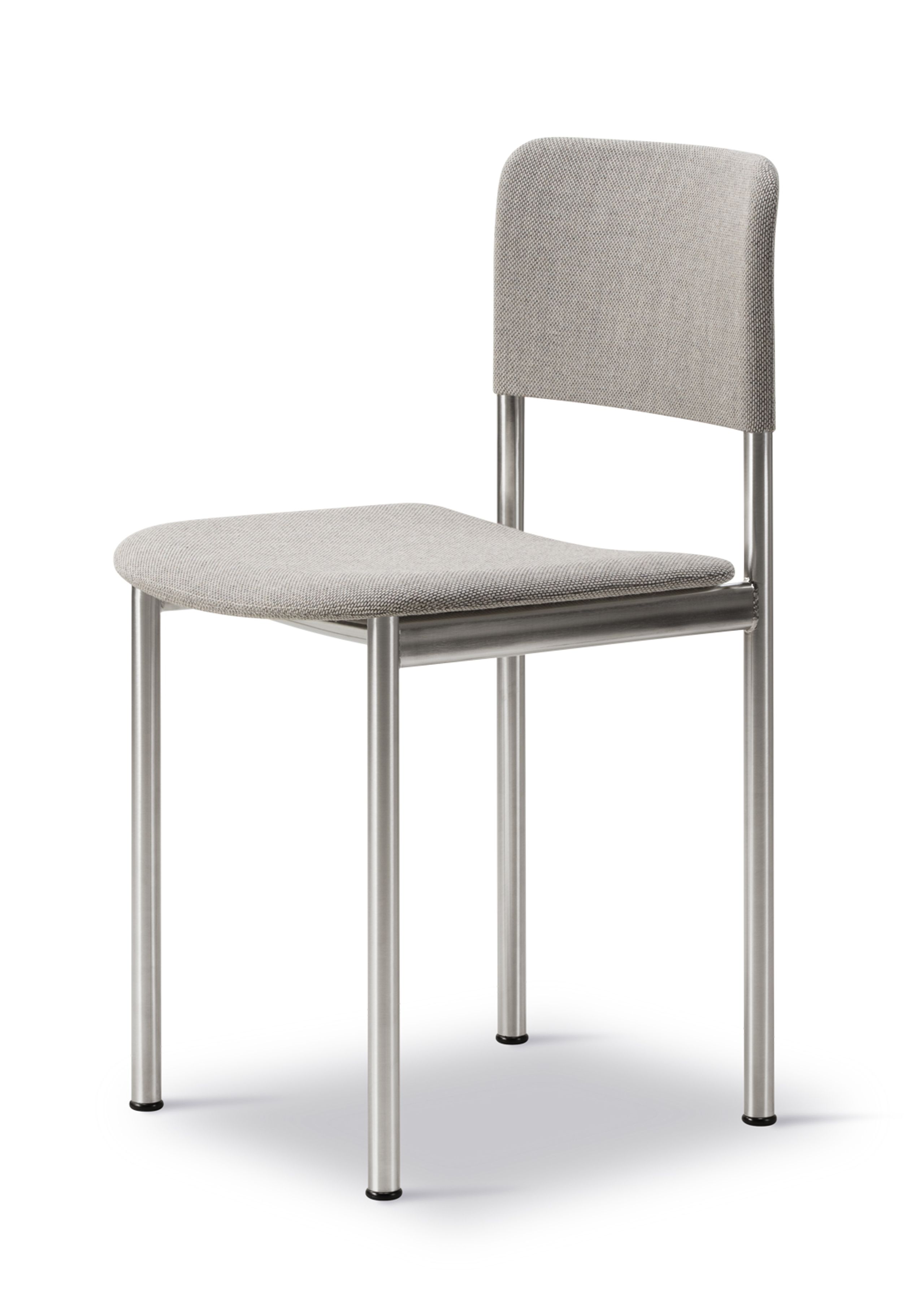 Fredericia Furniture - Esstischstuhl - Plan Chair 3414 by Edward Barber & Jay Osgerby - Re-wool 128 / Brushed Chrome