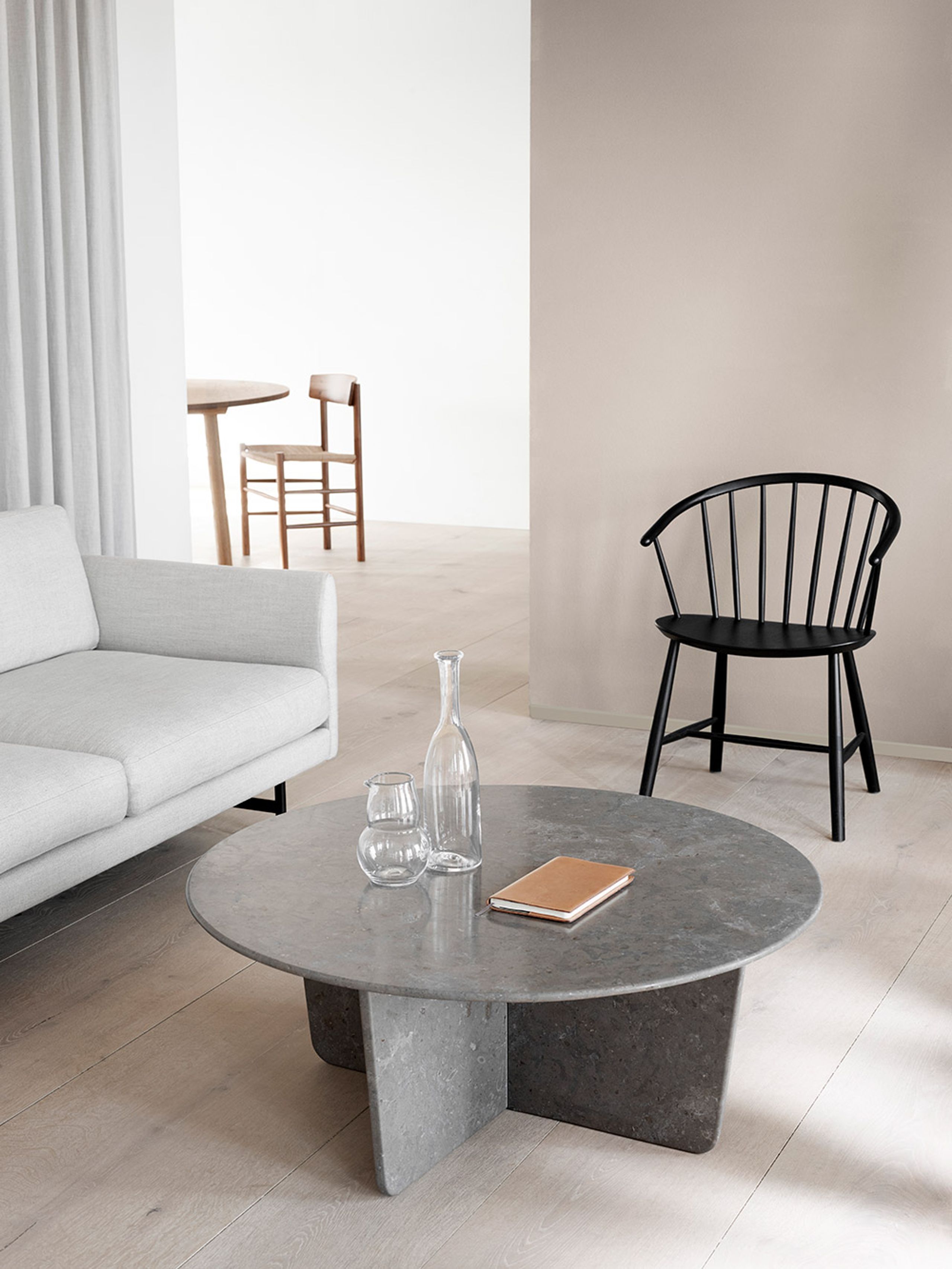 Fredericia Furniture - Chair - J64 Chair 3064 by Ejvind A. Johansson - Black Ash
