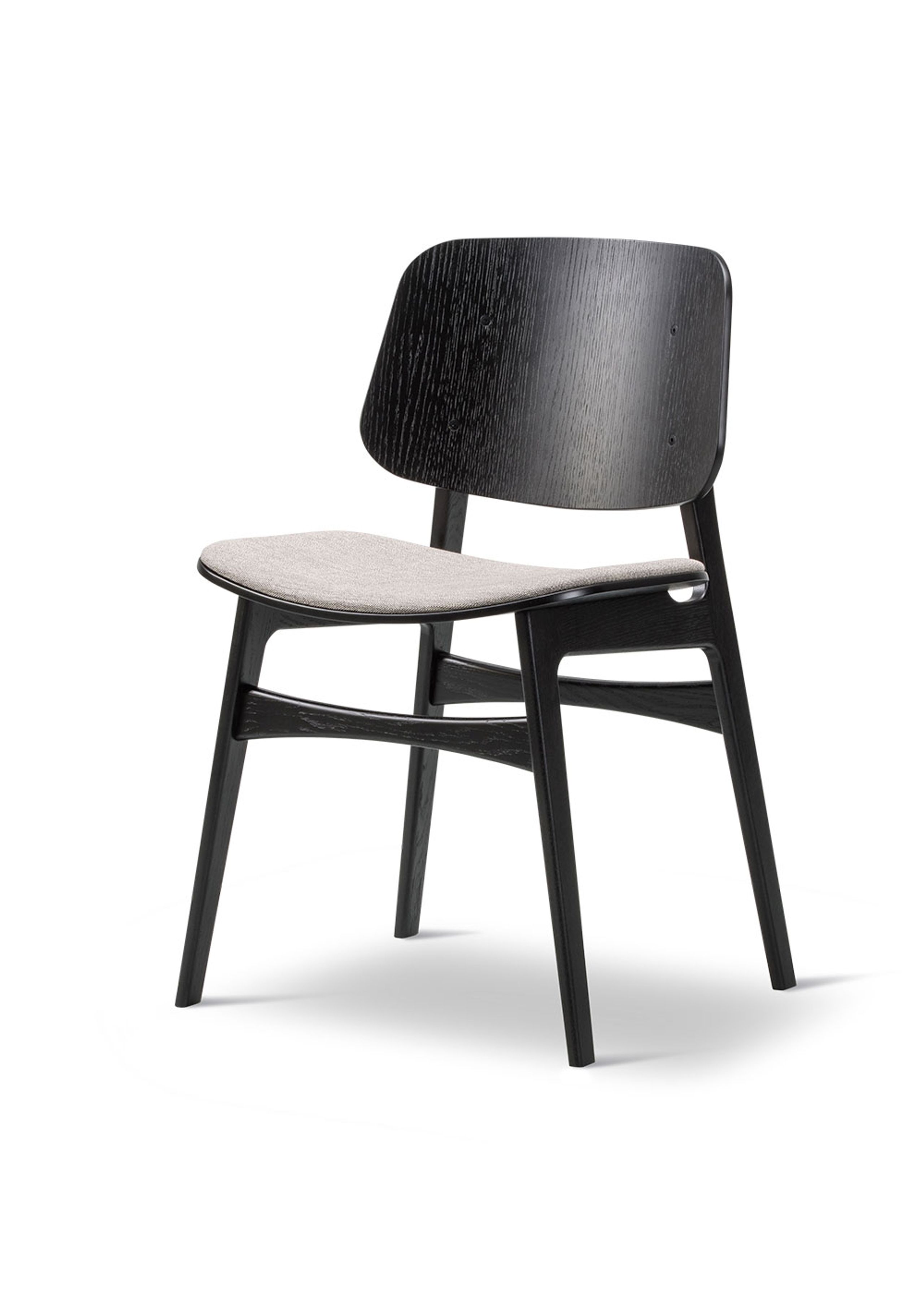 Fredericia Furniture - Chaise - Søborg Chair 3051 by Børge Mogensen - Ruskin 33 / Black Lacquered Oak