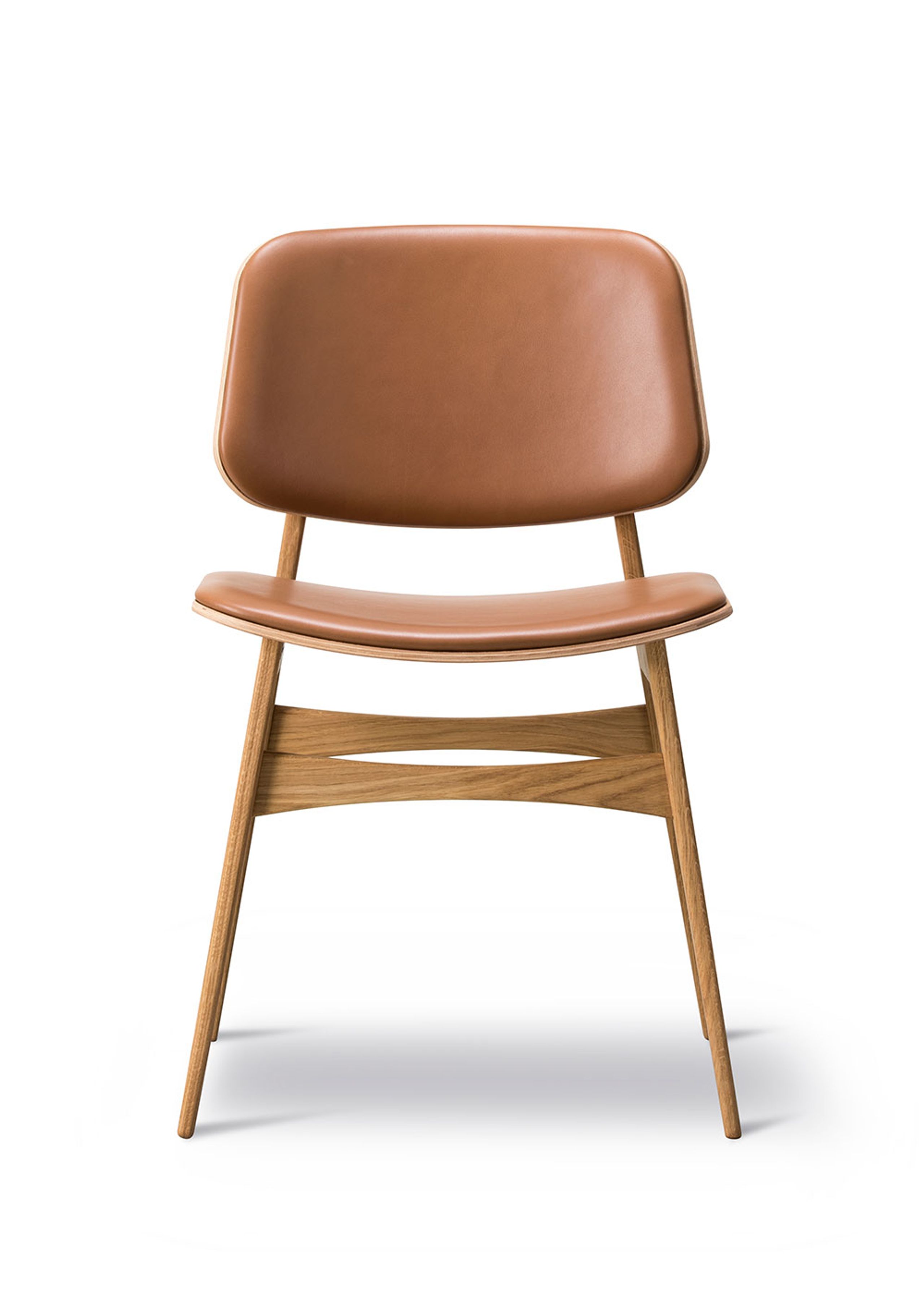 Fredericia Furniture - Stol - Søborg Chair 3052 by Børge Mogensen - Max 95 Cognac / Oiled Oak