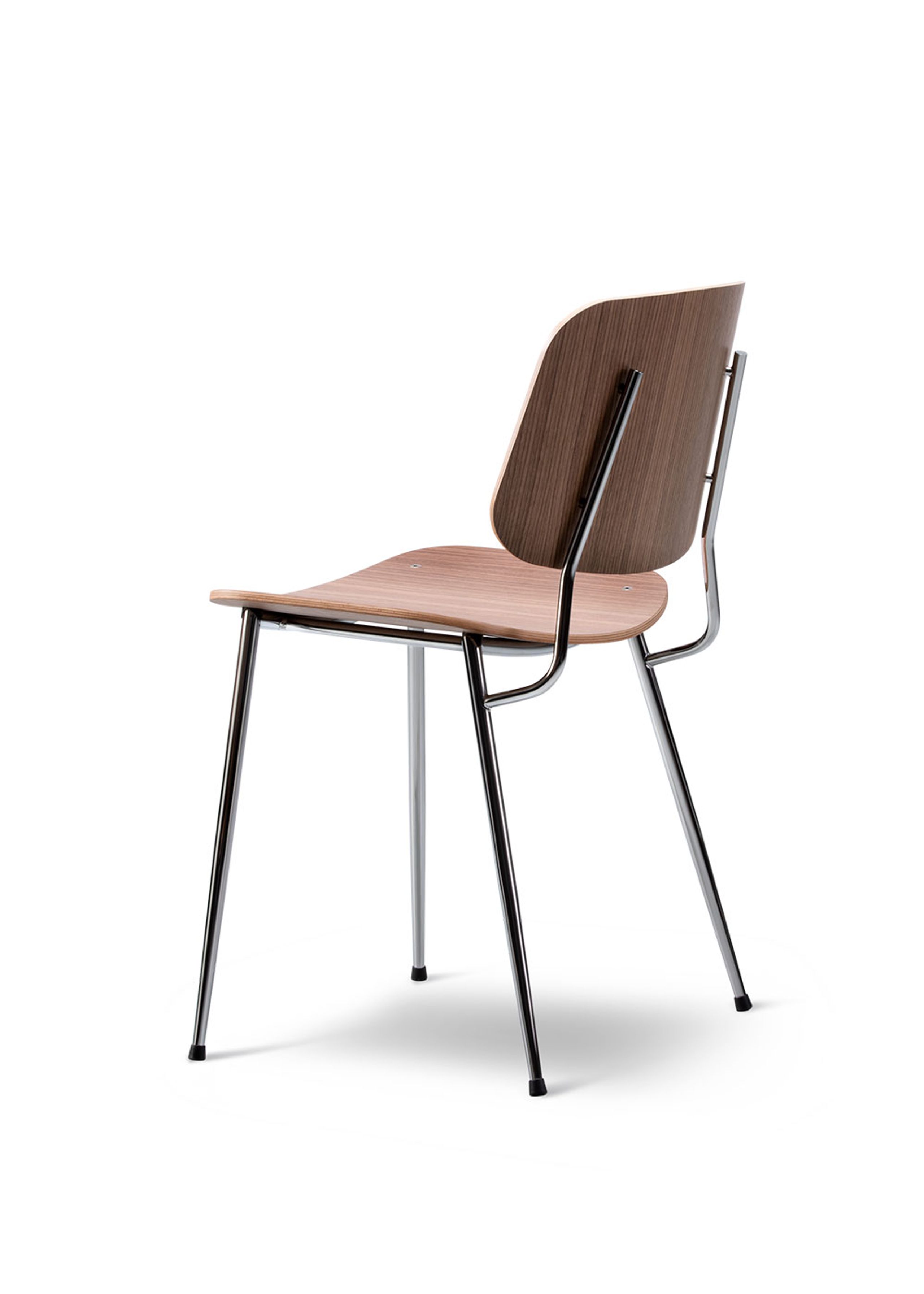 Fredericia Furniture - Chaise - Søborg Chair 3060 by Børge Mogensen - Oiled Walnut / Chrome