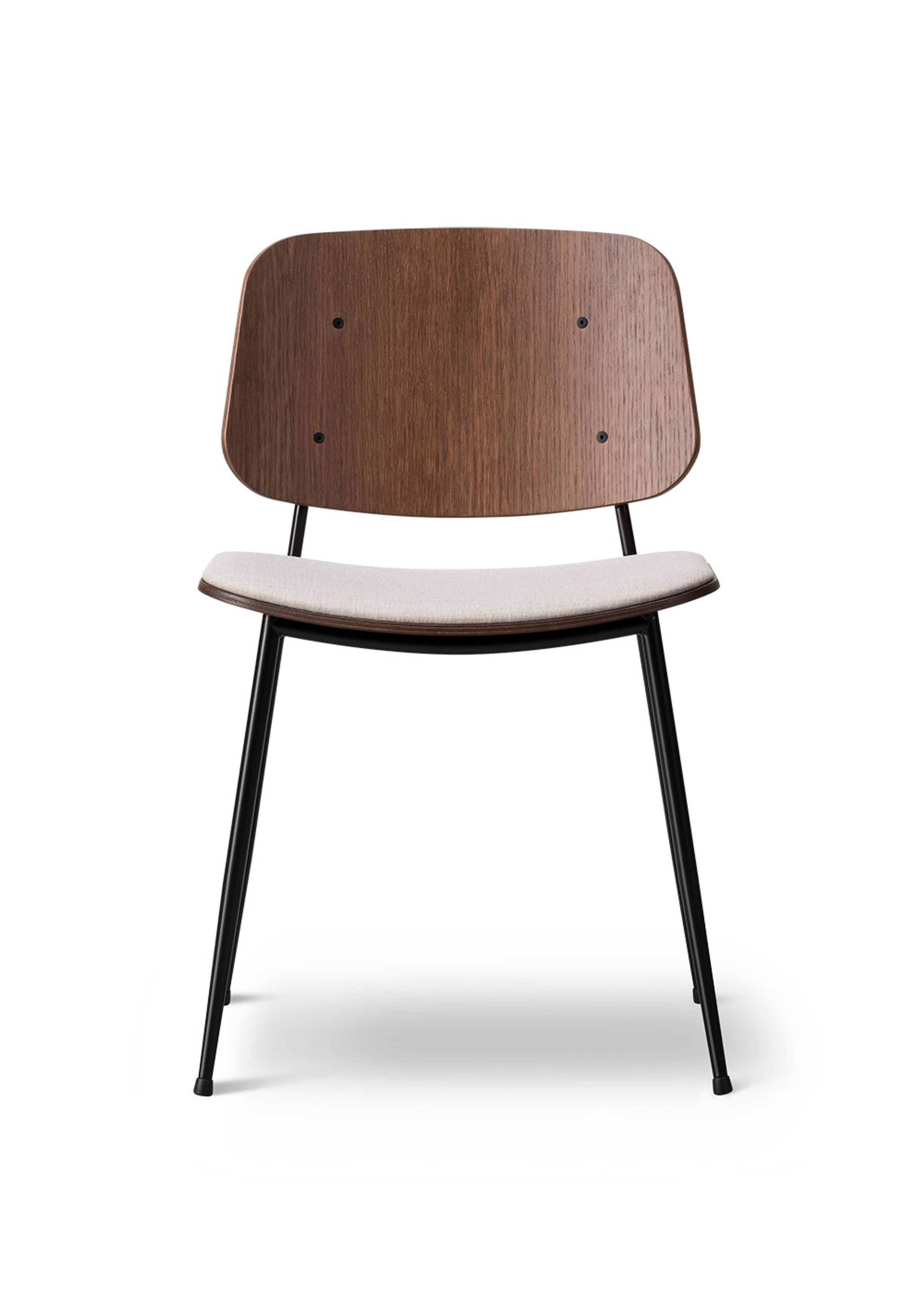 Fredericia Furniture - Stol - Søborg Chair 3061 by Børge Mogensen - Canvas 2 / Oiled Walnut / Black