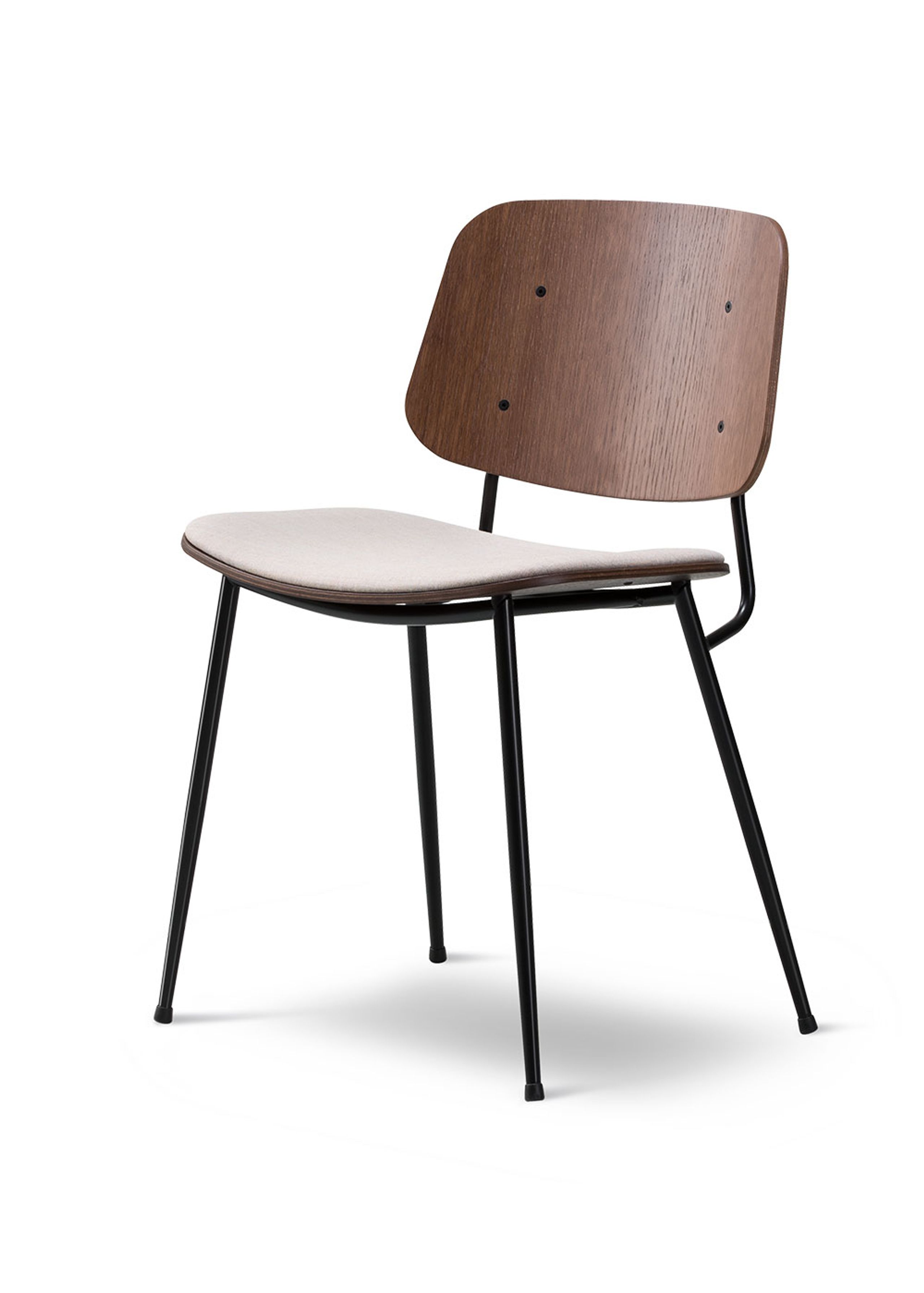 Fredericia Furniture - Stol - Søborg Chair 3061 by Børge Mogensen - Canvas 2 / Oiled Walnut / Black