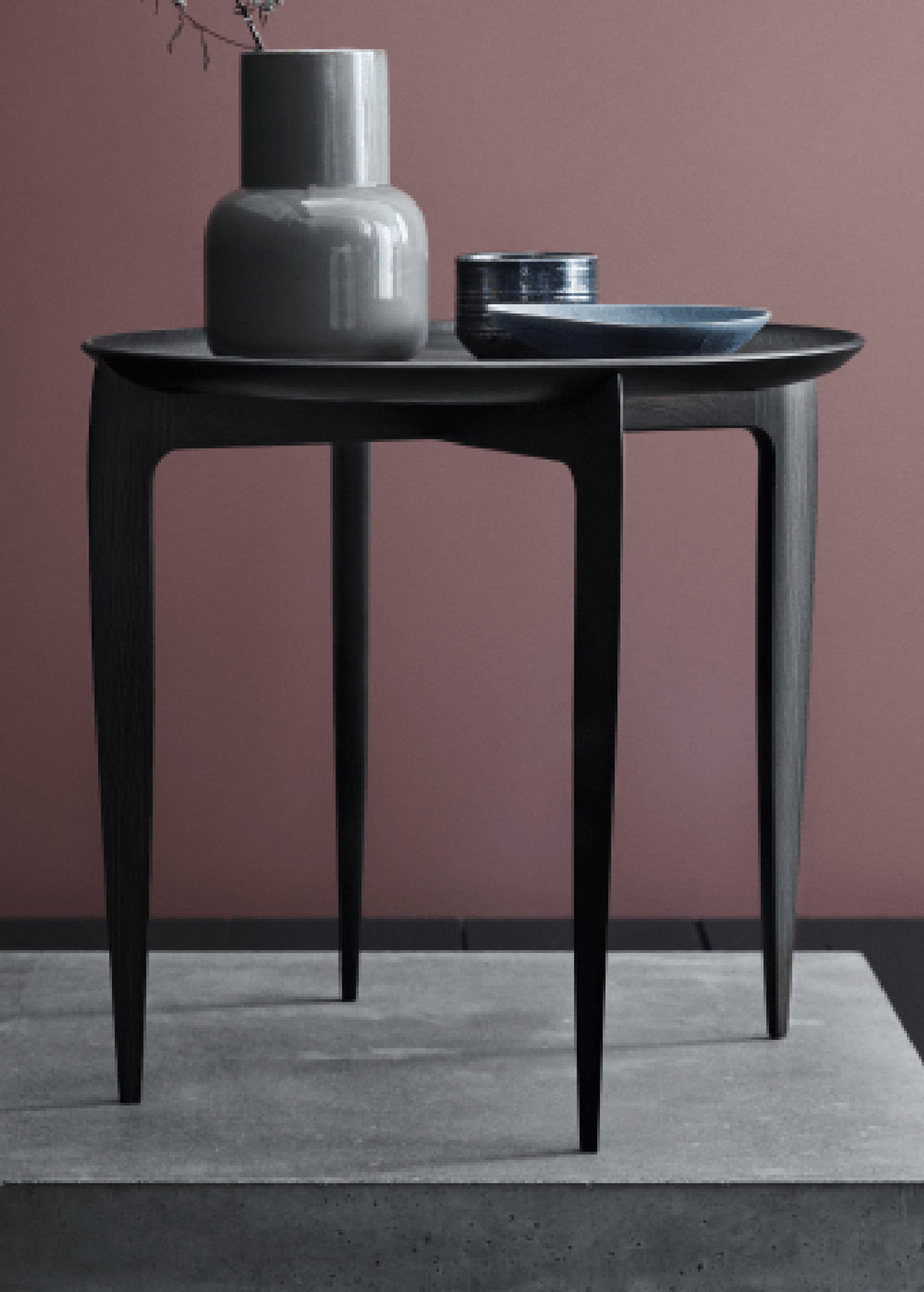 Fritz Hansen - Bord - Tray Table - Sortlakeret eg