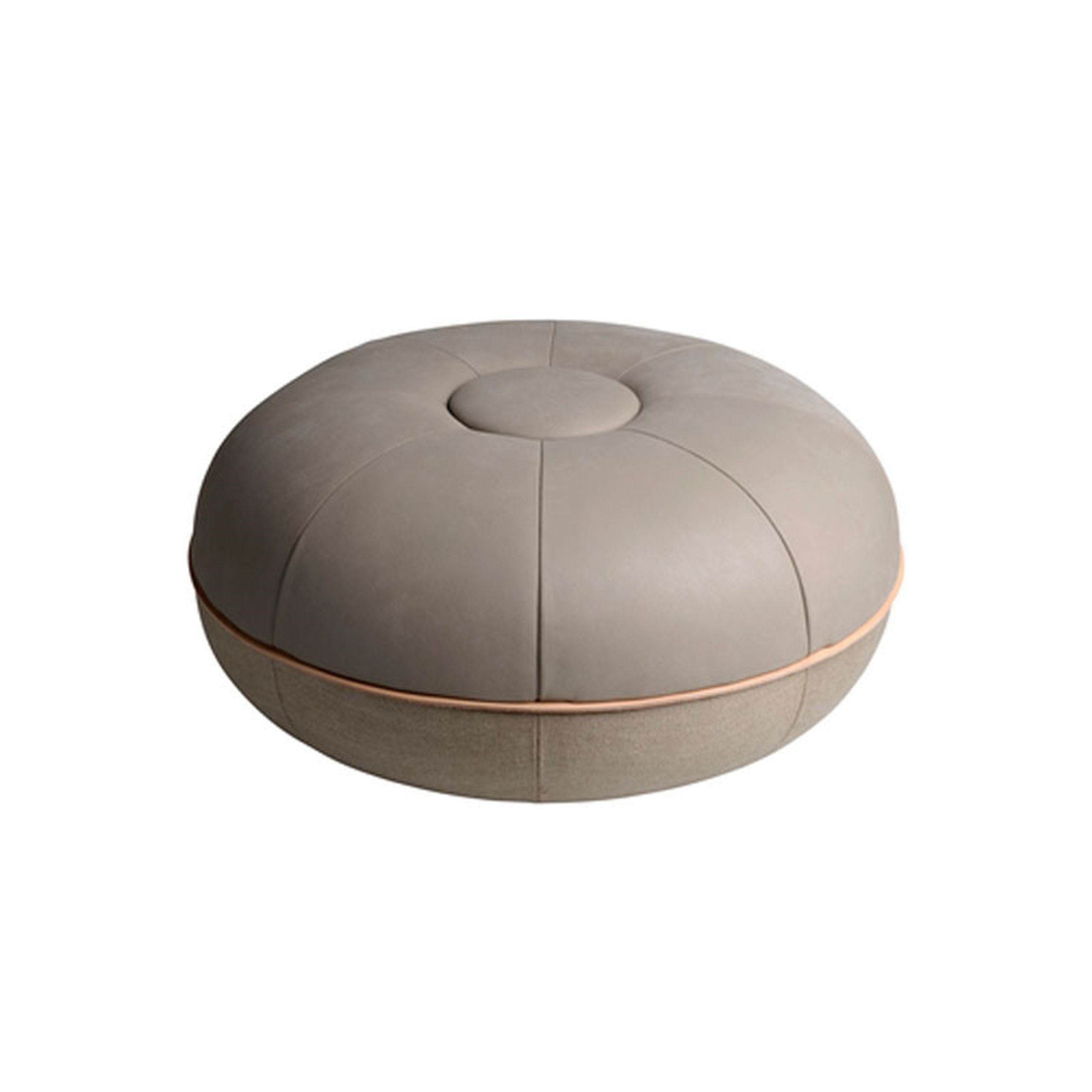 Fritz Hansen - Puf - Cecilie Manz Pouf - Buffed Leather, Light Grey