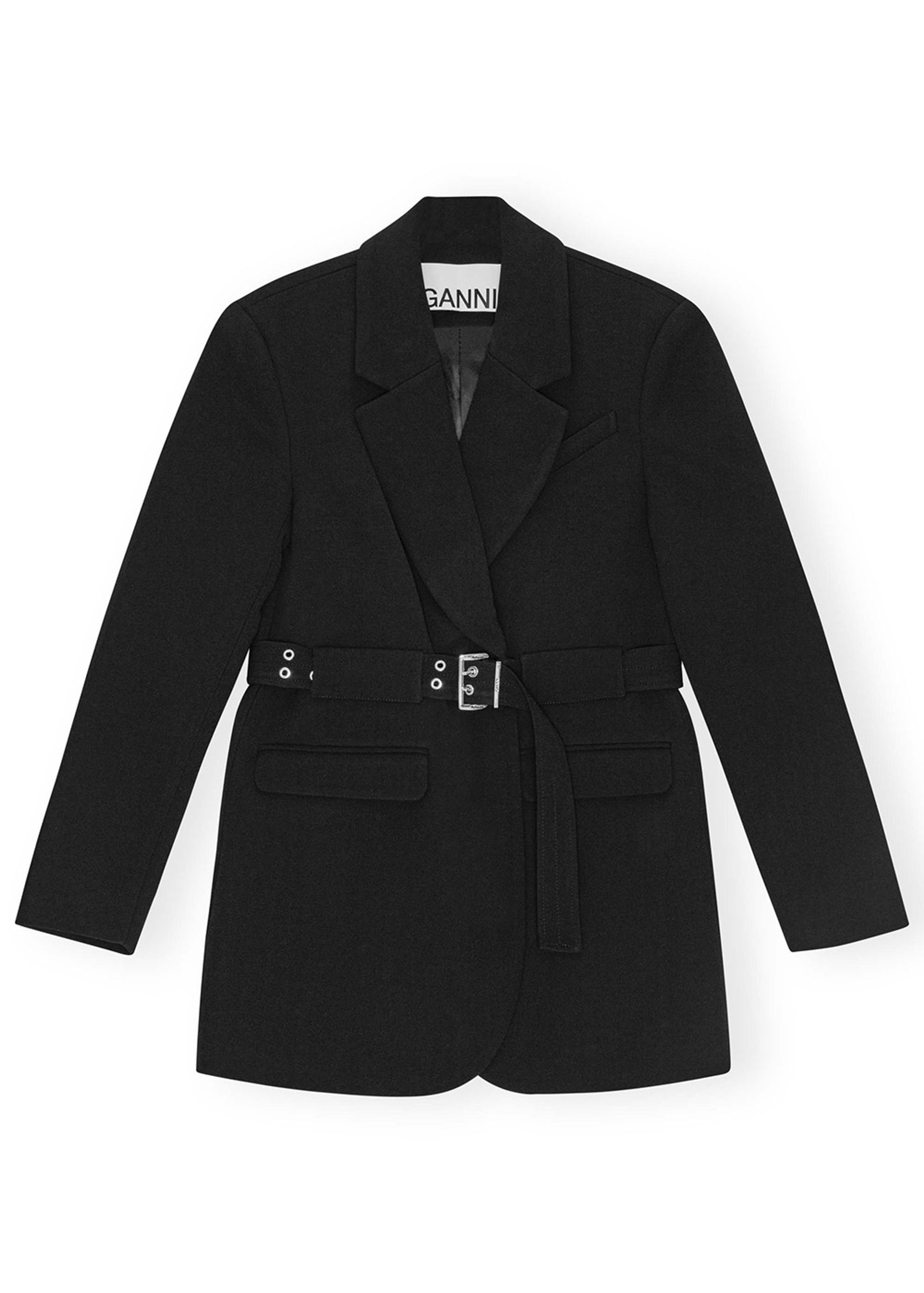 Ganni - Blazer - Bonded Crepe Blazer - Black