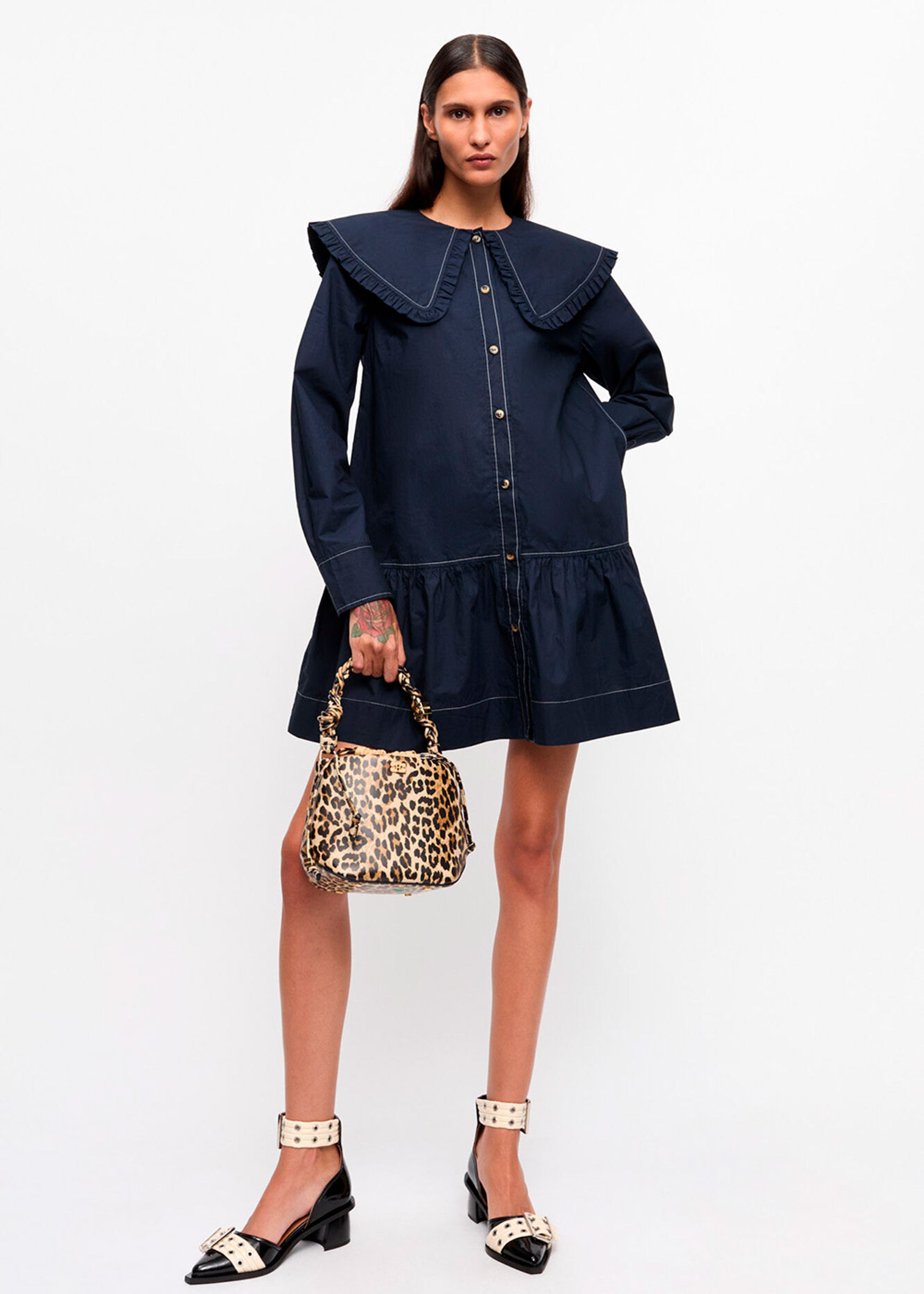 Ganni - Crossbody Taske - Bou Bucket Bag - Leopard