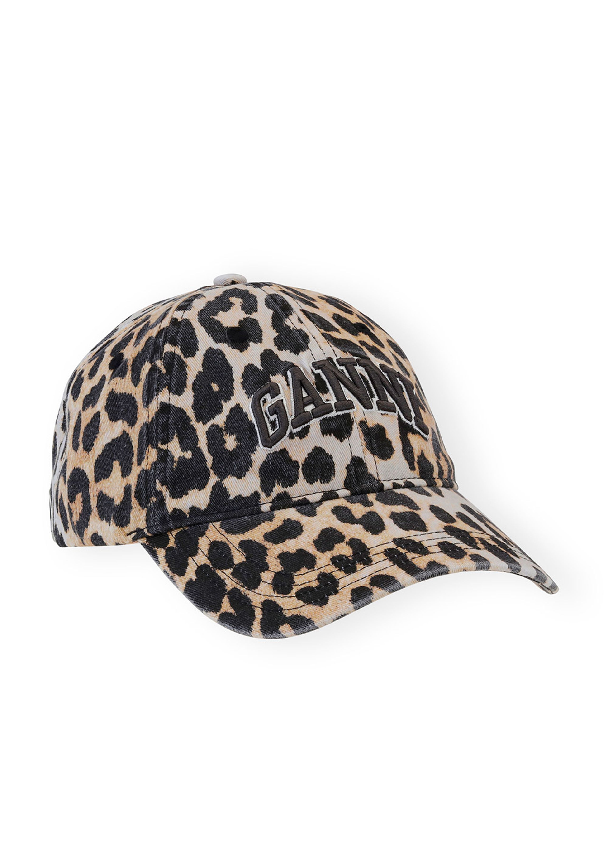 Ganni - Čepice - Washed Cotton Canvas Cap Emb - Leopard