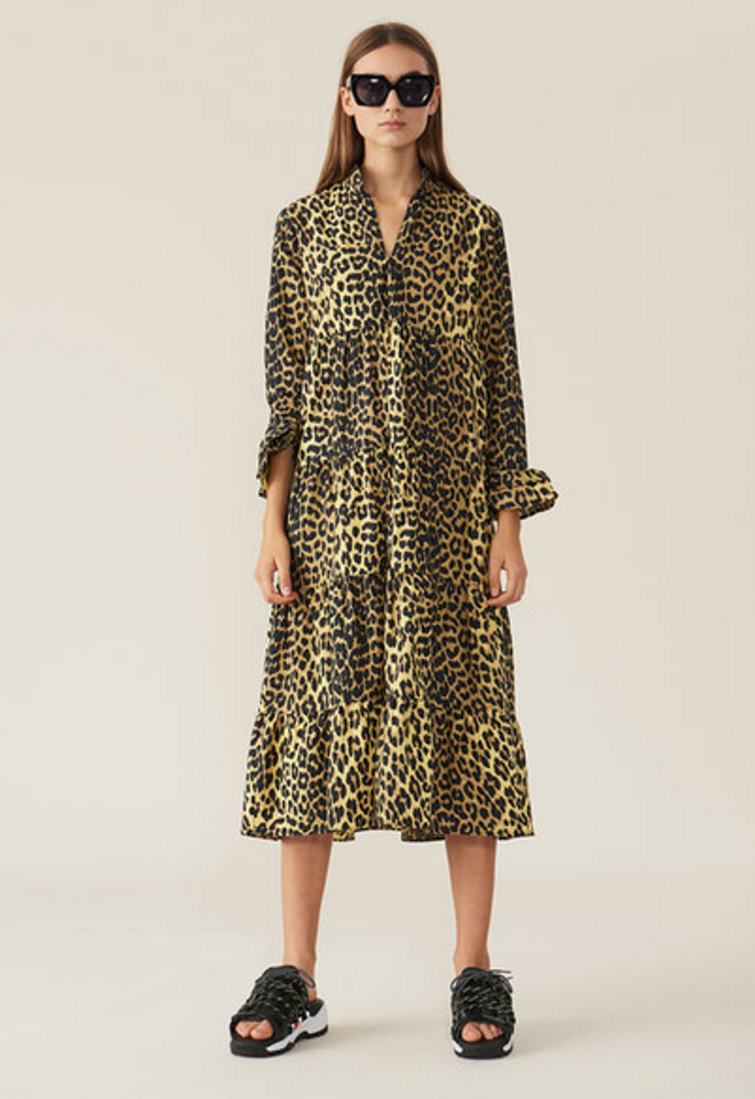 Ganni - Dress - Printed Cotton F3408 - Minion Yellow