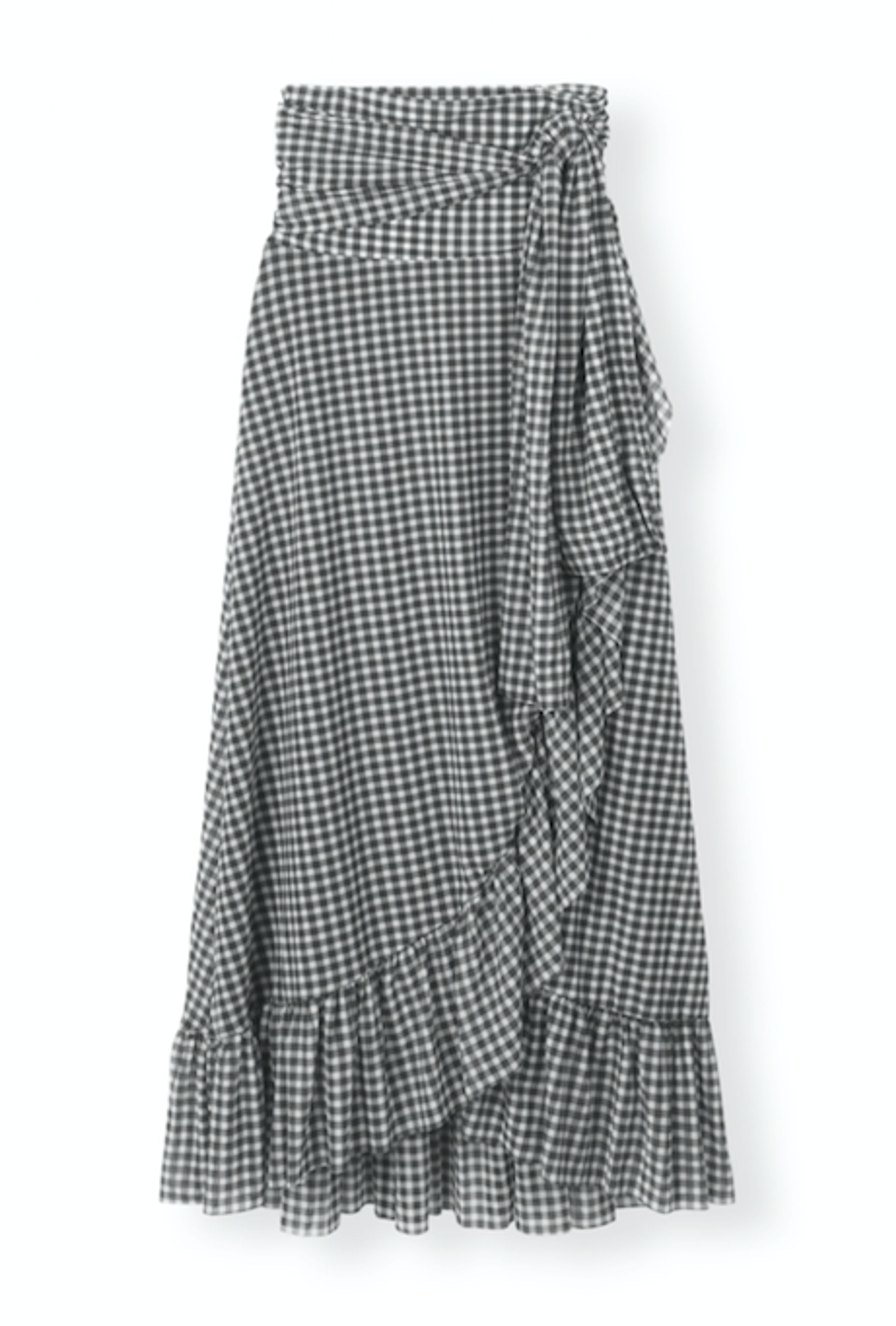 Ganni - Skirt - Printed Mesh Wrap Skirt T2347 - Black