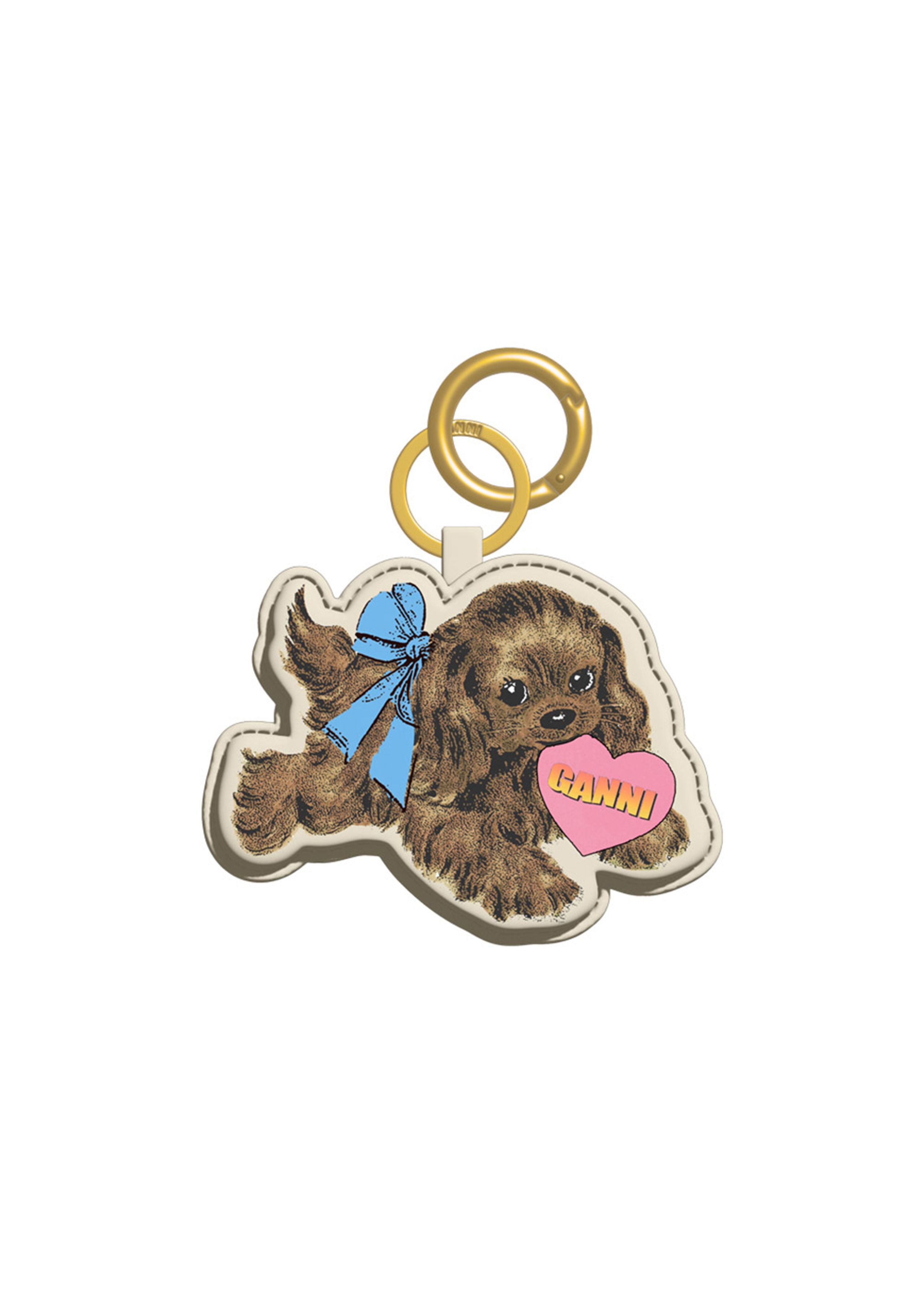 Ganni - Avaimenperä - Keyring - Dog / Tobacco Brown