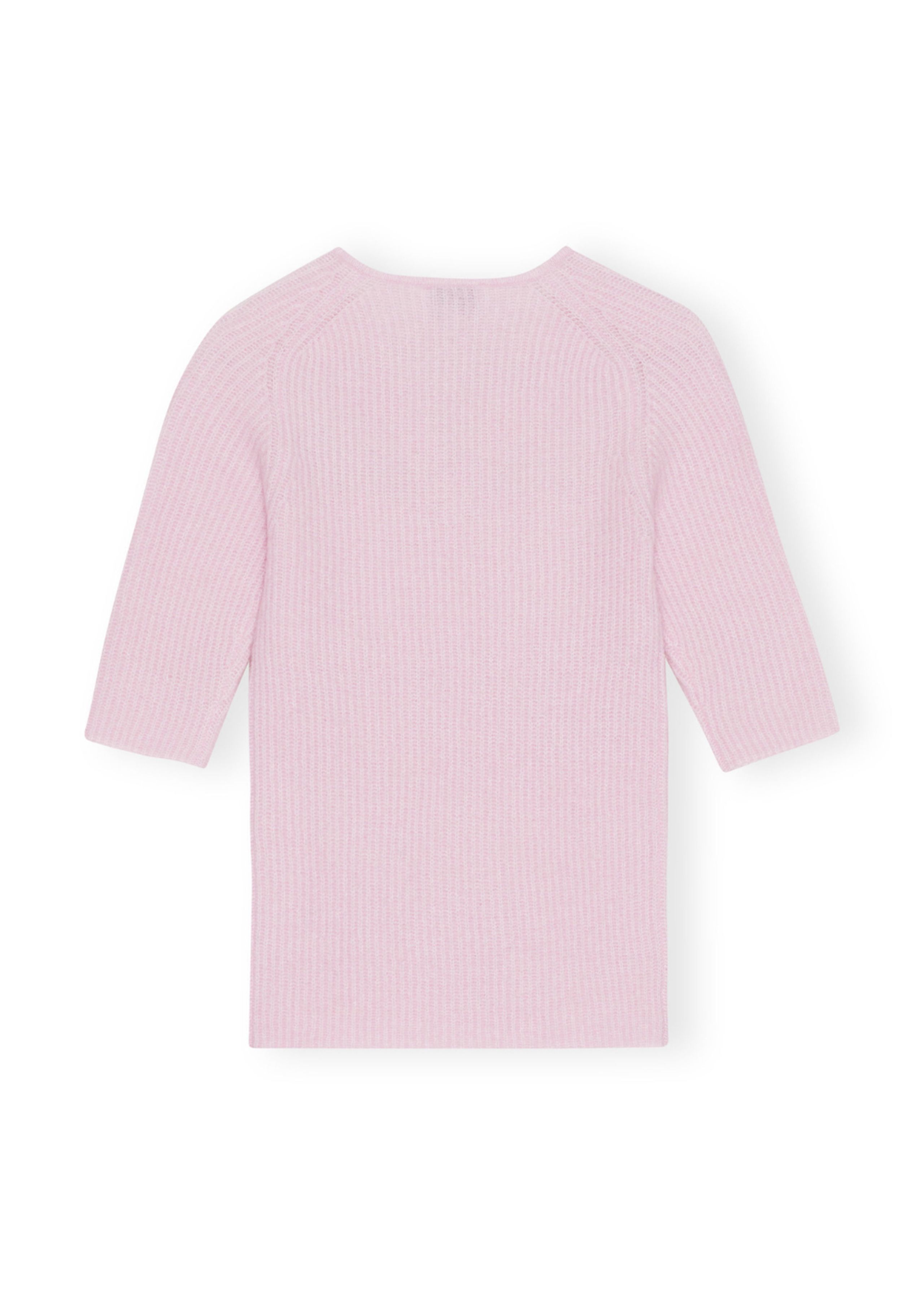 Ganni - Strickware - Soft Wool Cut Out Top - Pink Tulle