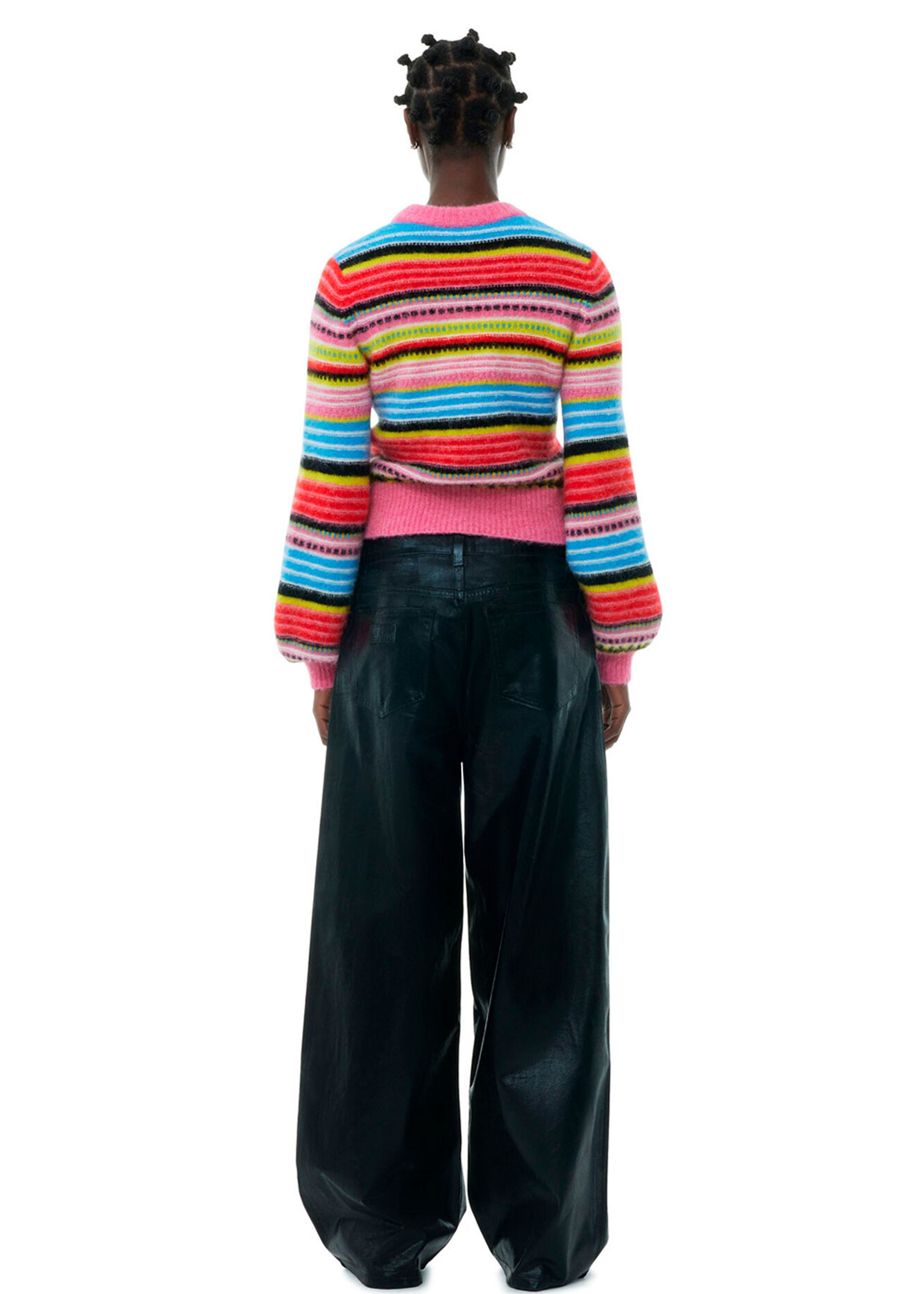 Ganni - Gebreide artikelen - Soft Wool Stripe O-neck - Multicolour
