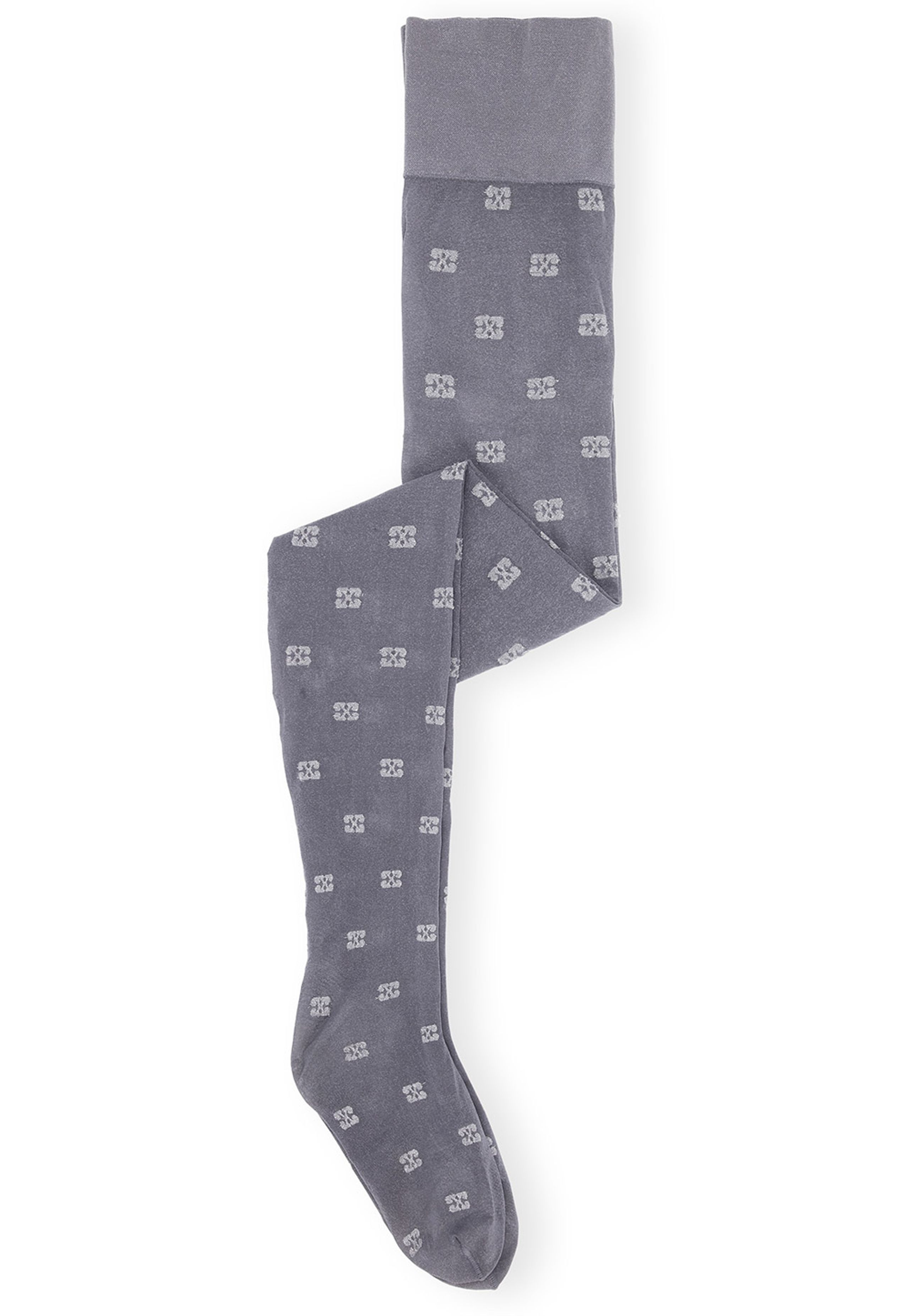 Ganni - Tights - Butterfly Lace Tight - Dark Silver