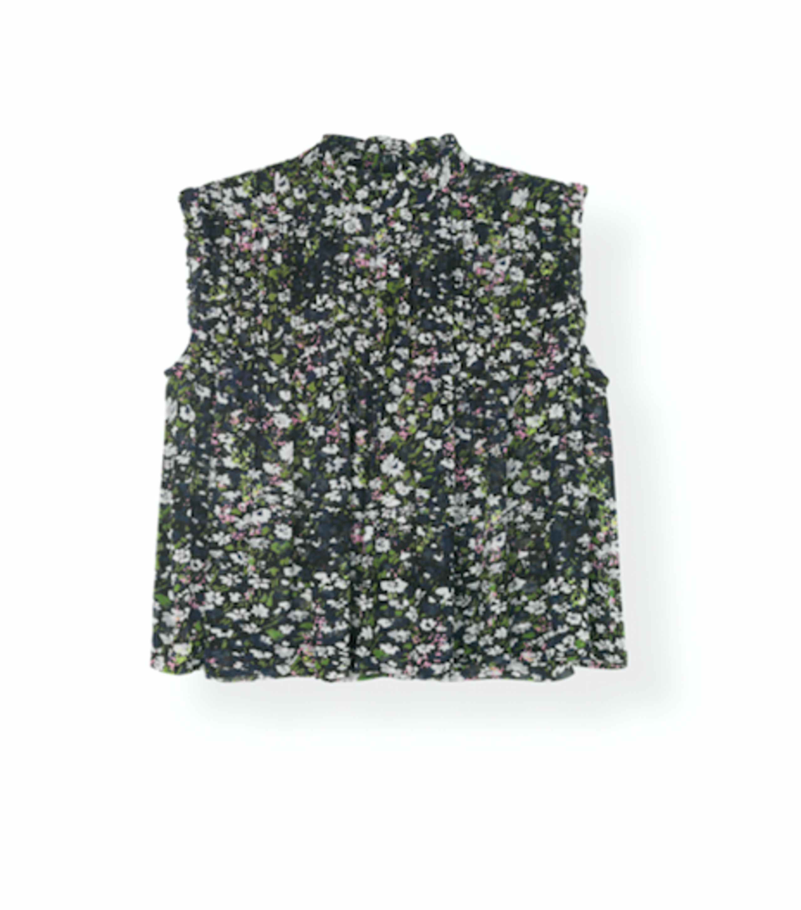 Ganni - Top - Printed Georgette Top F3525 - Black