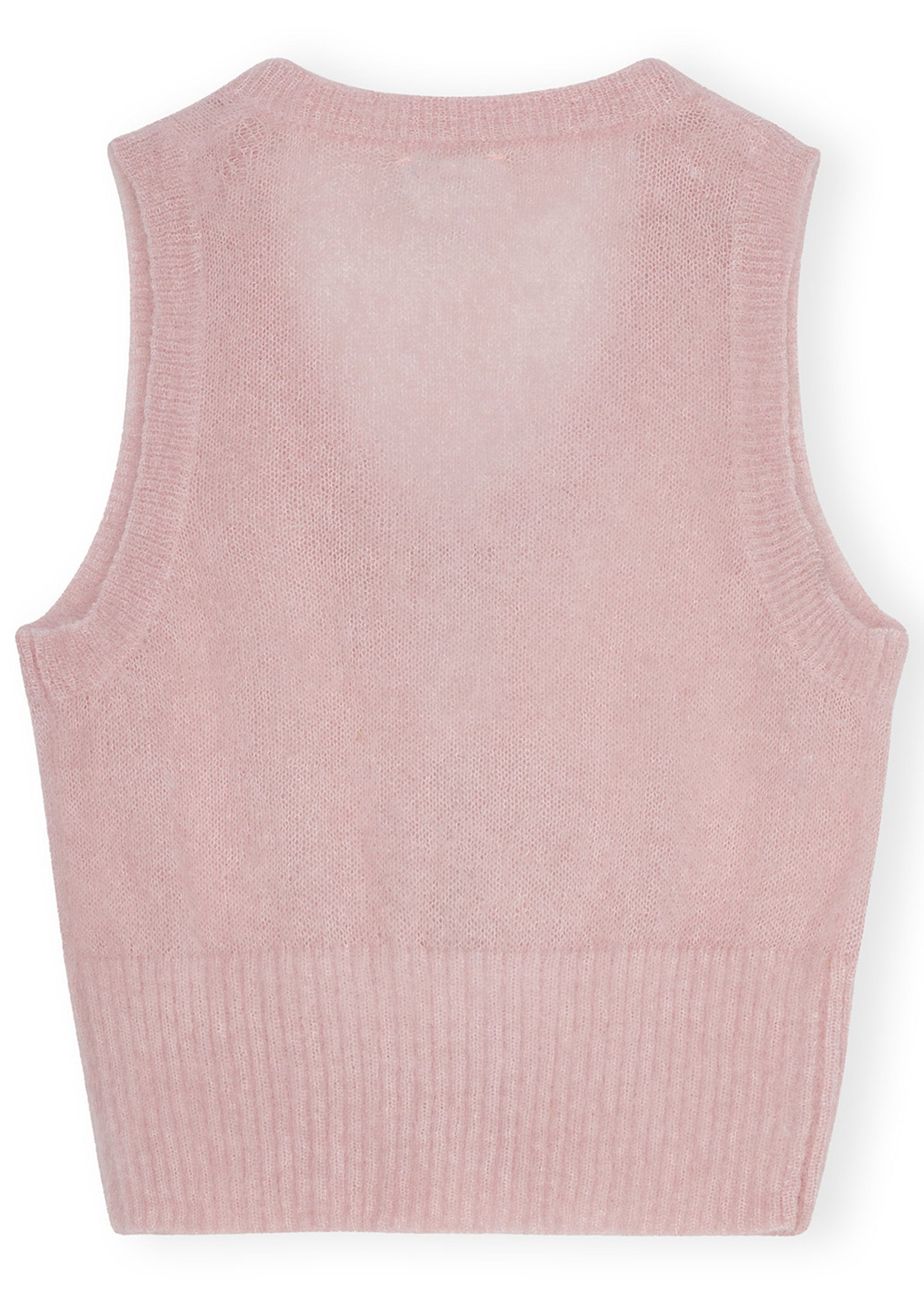 Ganni - Vest - Light Mohair Tie String Vest - Lilac Sachet