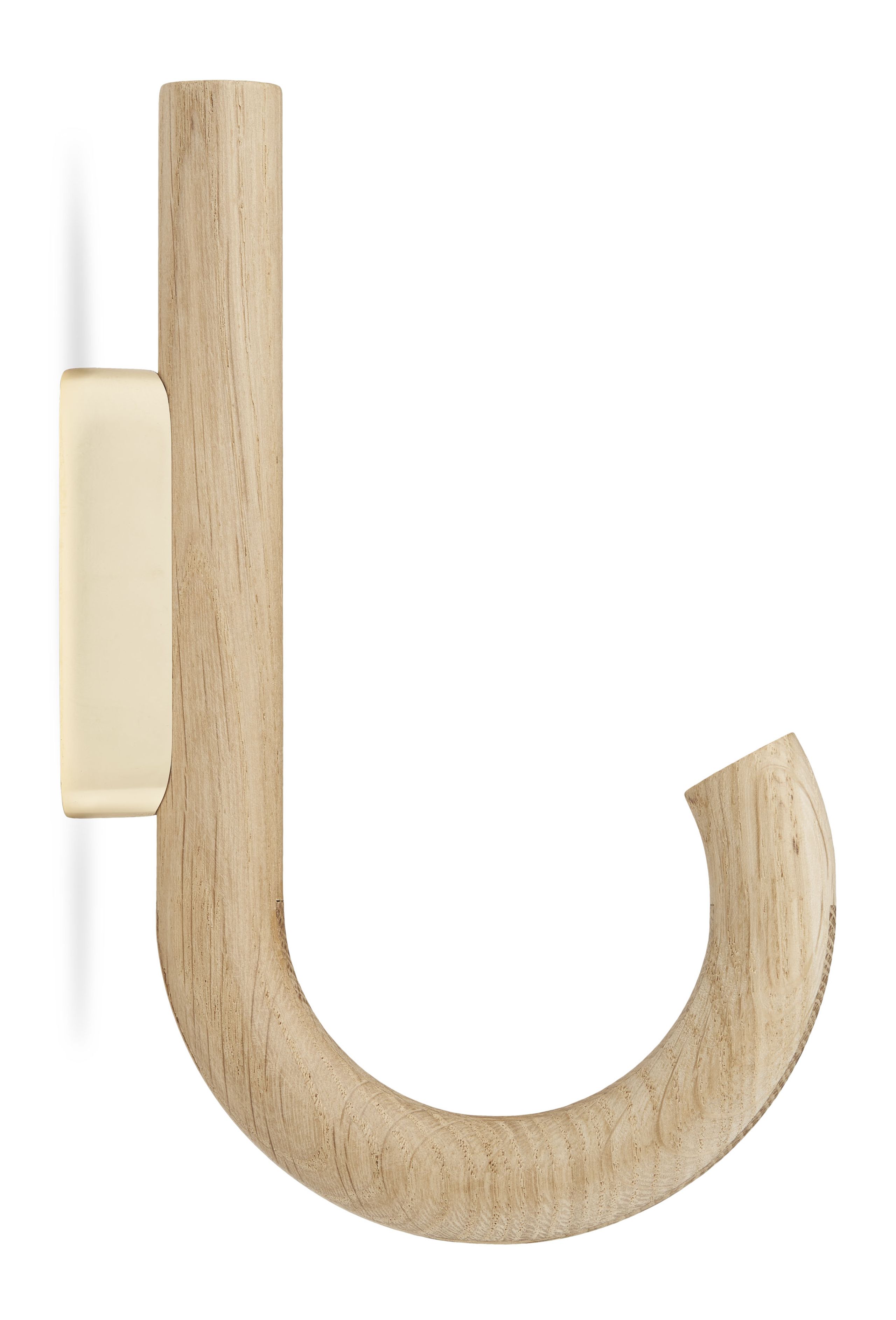 Gejst - Bügel - Hook Hanger - Oak hook / Brass wall mount