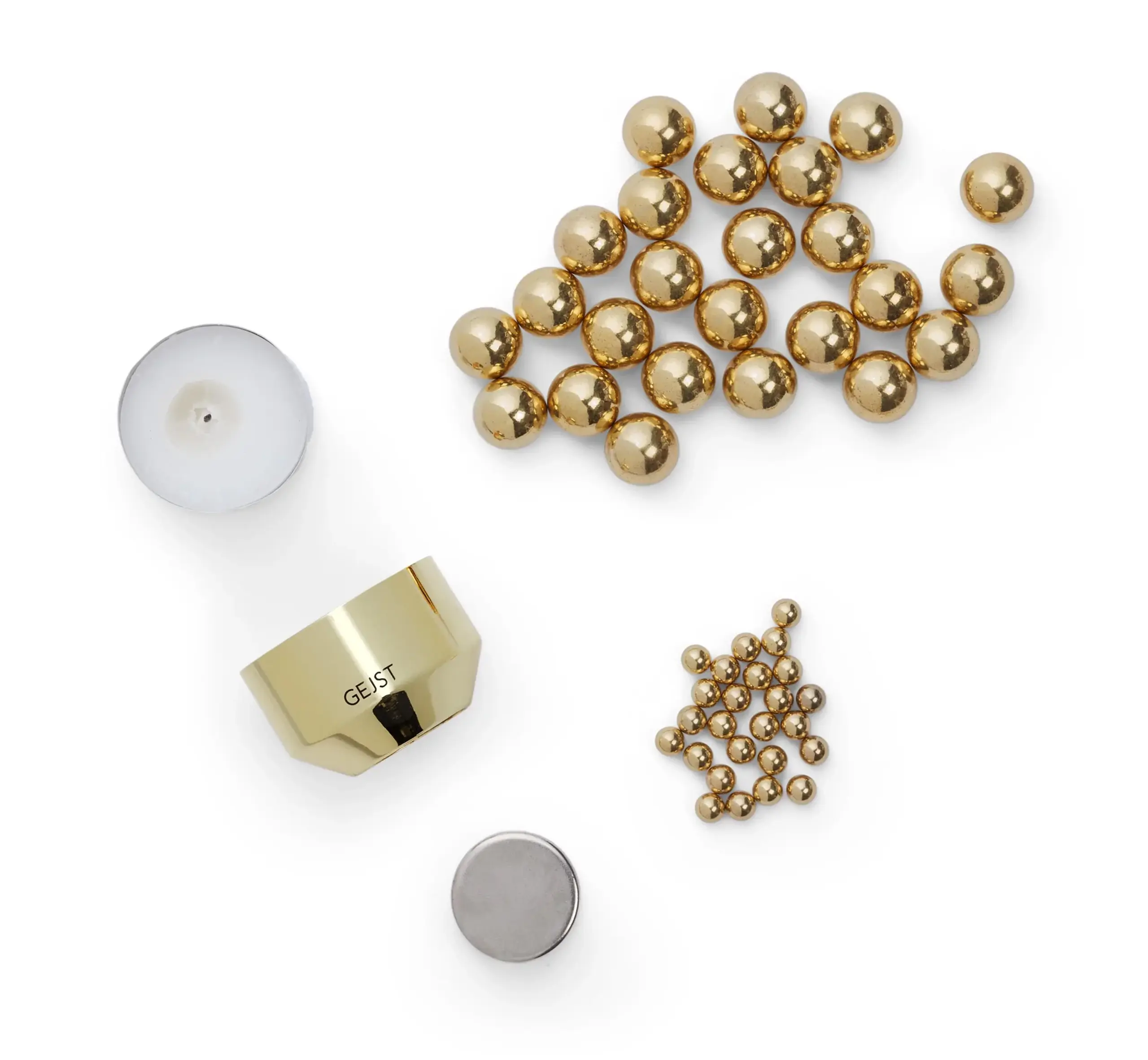 Gejst - Candlestick - Molekyl - Brass Tealight 1