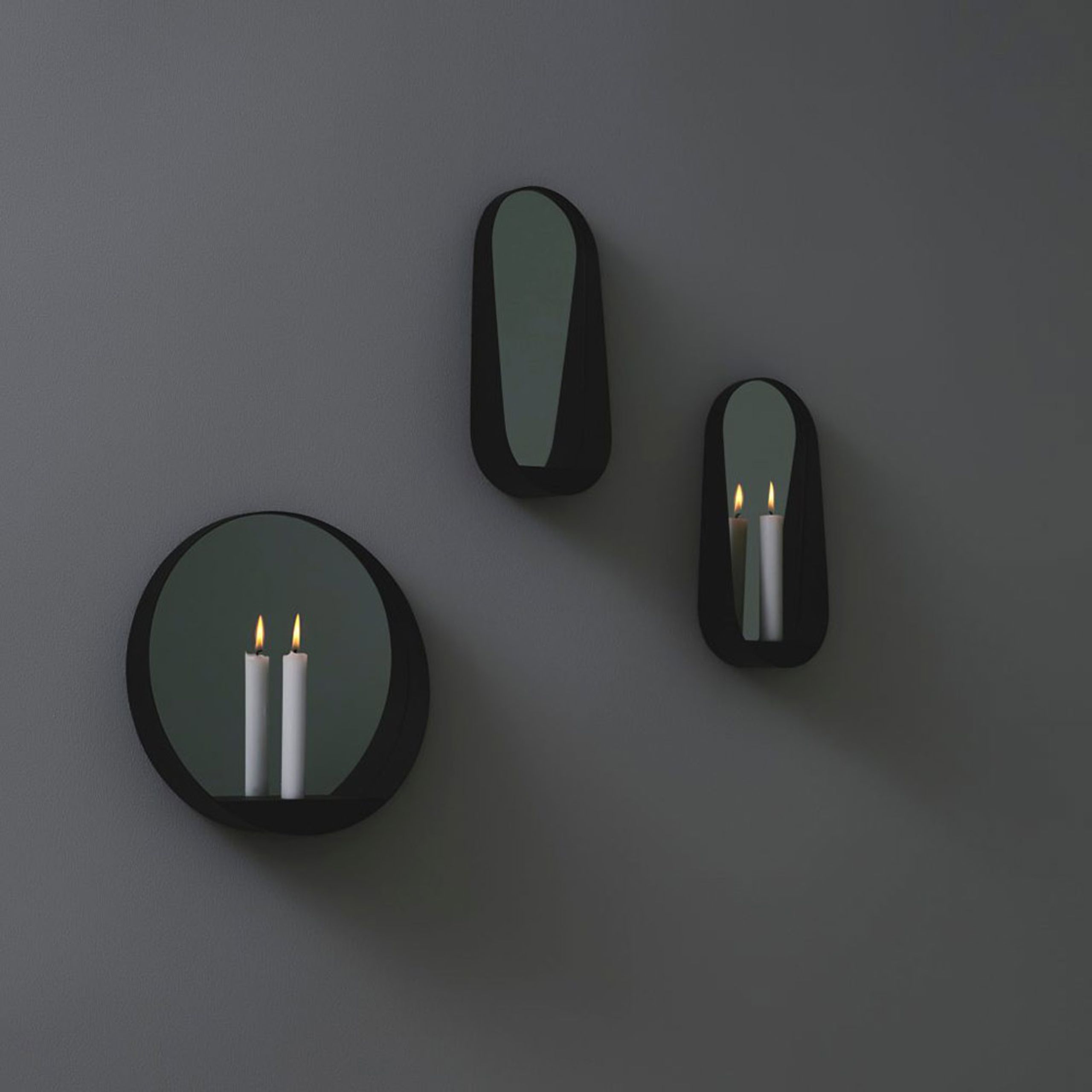Gejst - Mirror - GLIM Mirror Candlestick Round - Black