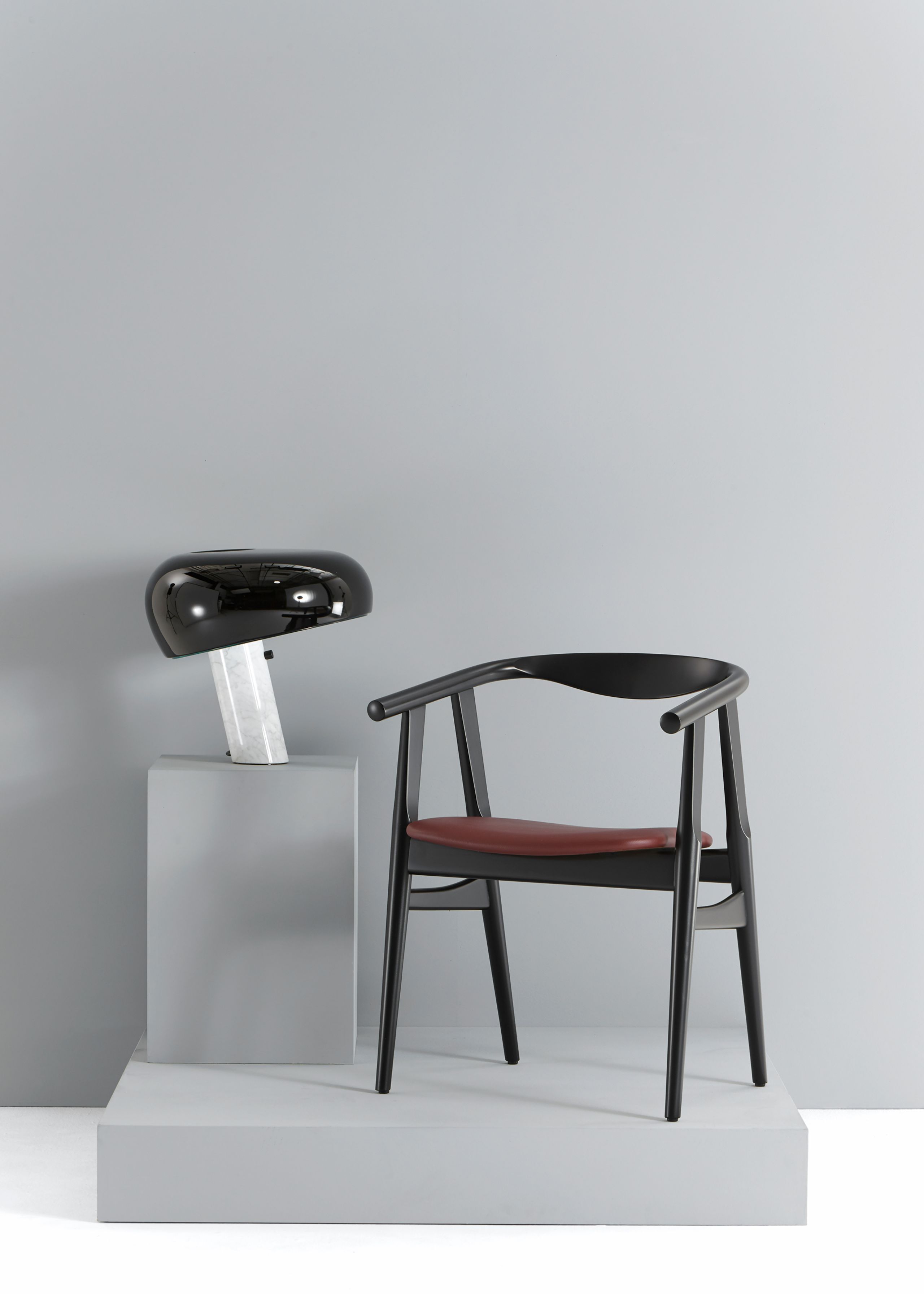 Getama - Chaise à manger - GE525 The U-Chair by Hans J. Wegner - Blue Beech / Canvas 764