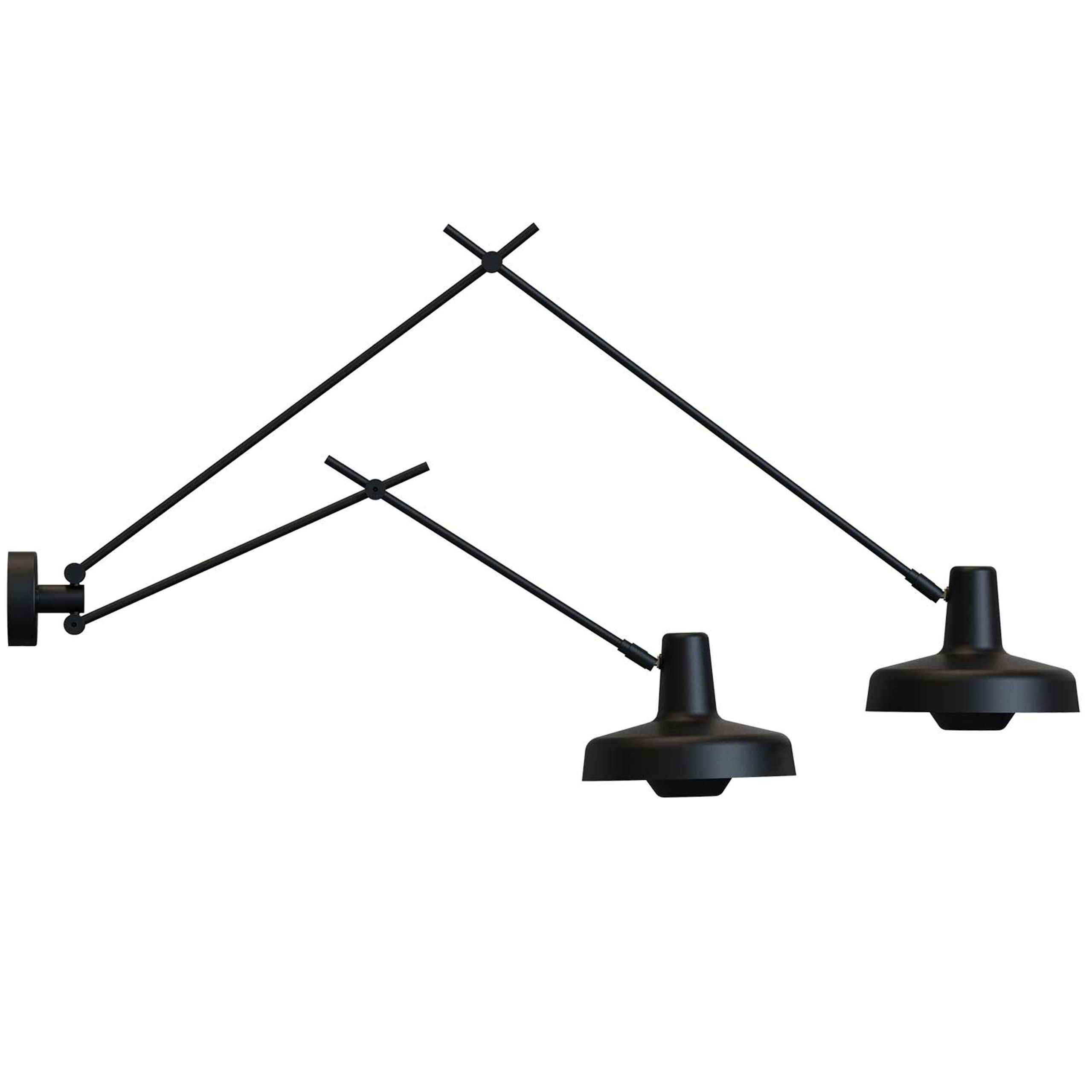 Grupa - Pendant Lamp - Arigato wall lamp - Black - 2 arms LS
