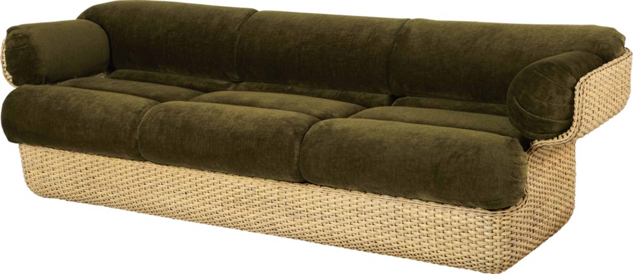 GUBI - 3 Personers Sofa - Basket Sofa 3-seater - Rattan / Mumble, Glamour Group 40