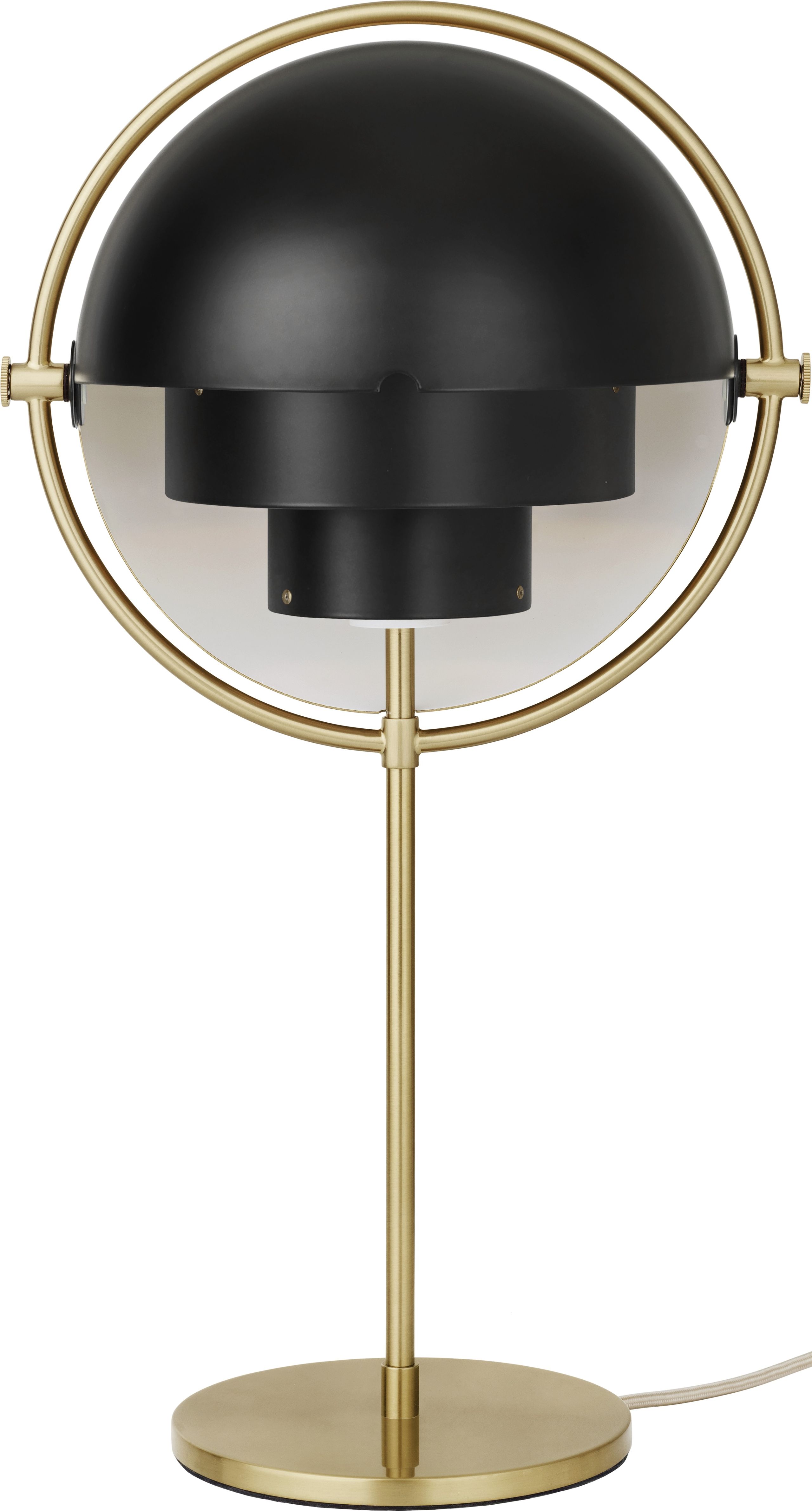 GUBI - Bordlampe - Multi-Lite Table Lamp - Base: Brass / Shade: Black Semi Matt