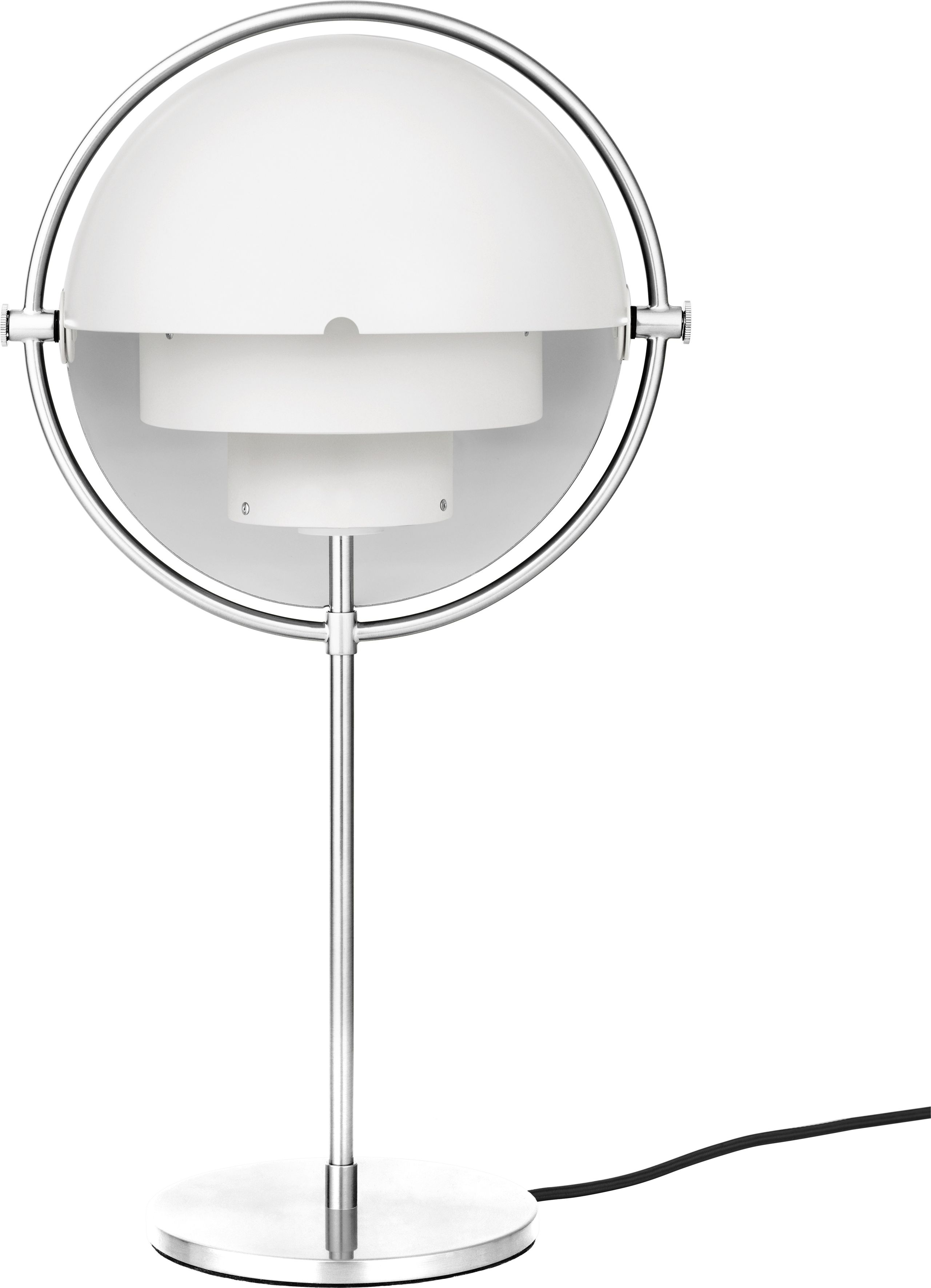 GUBI - Bordlampe - Multi-Lite Table Lamp - Base: Chrome / Shade: White Semi Matt