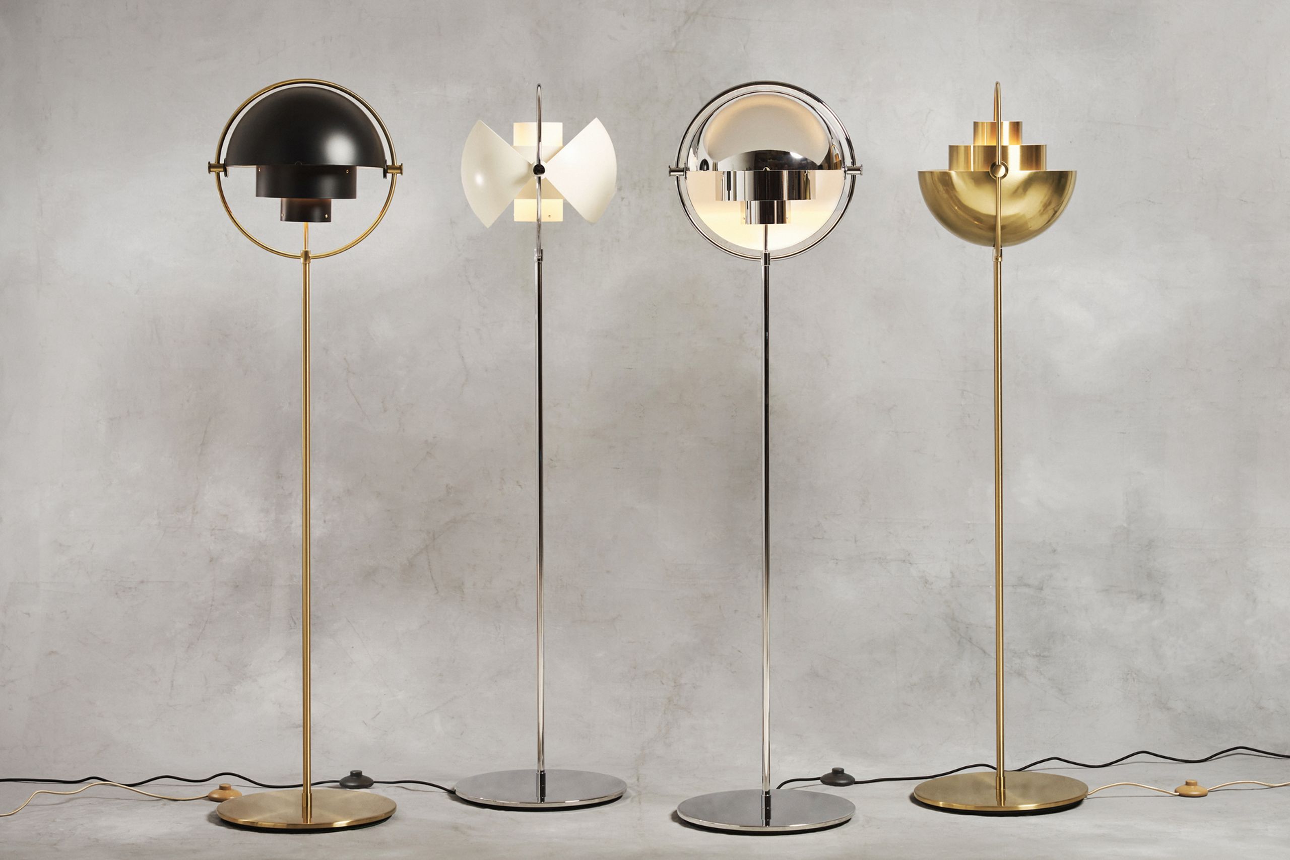 GUBI - Gulvlampe - Multi-Lite Floor Lamp - Base: Brass / Shade: Shiny Brass
