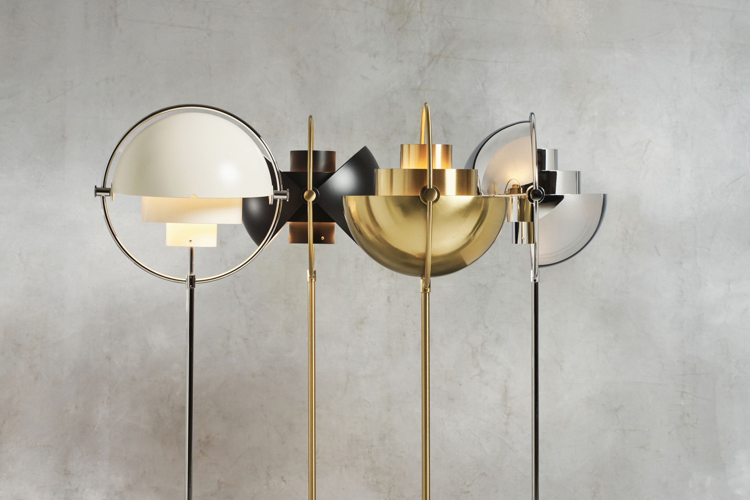 GUBI - Gulvlampe - Multi-Lite Floor Lamp - Base: Brass / Shade: Shiny Brass