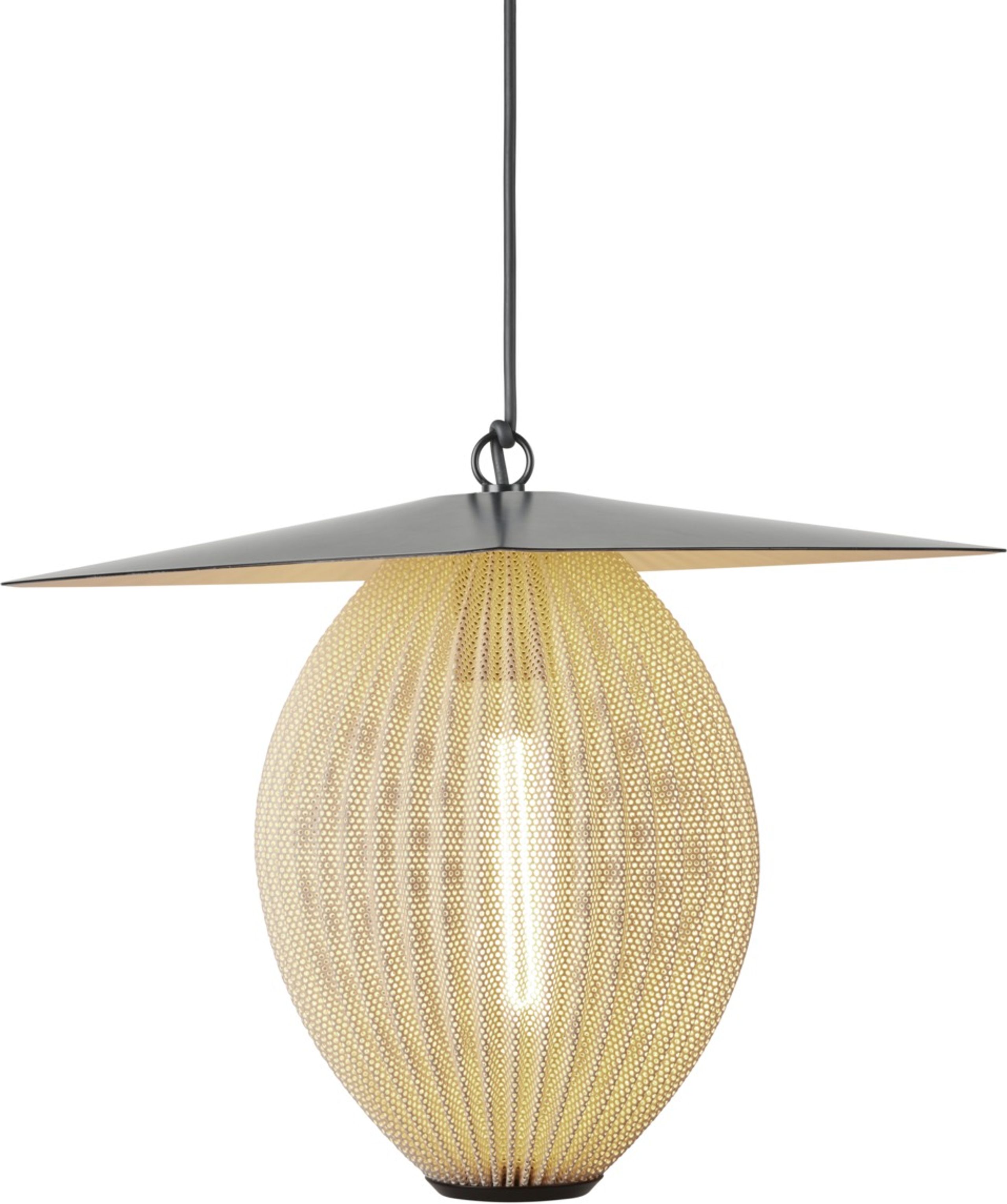 GUBI - Loftslampe - Satellite Outdoor Pendant - Black / Cream White Semi Matt Ø27
