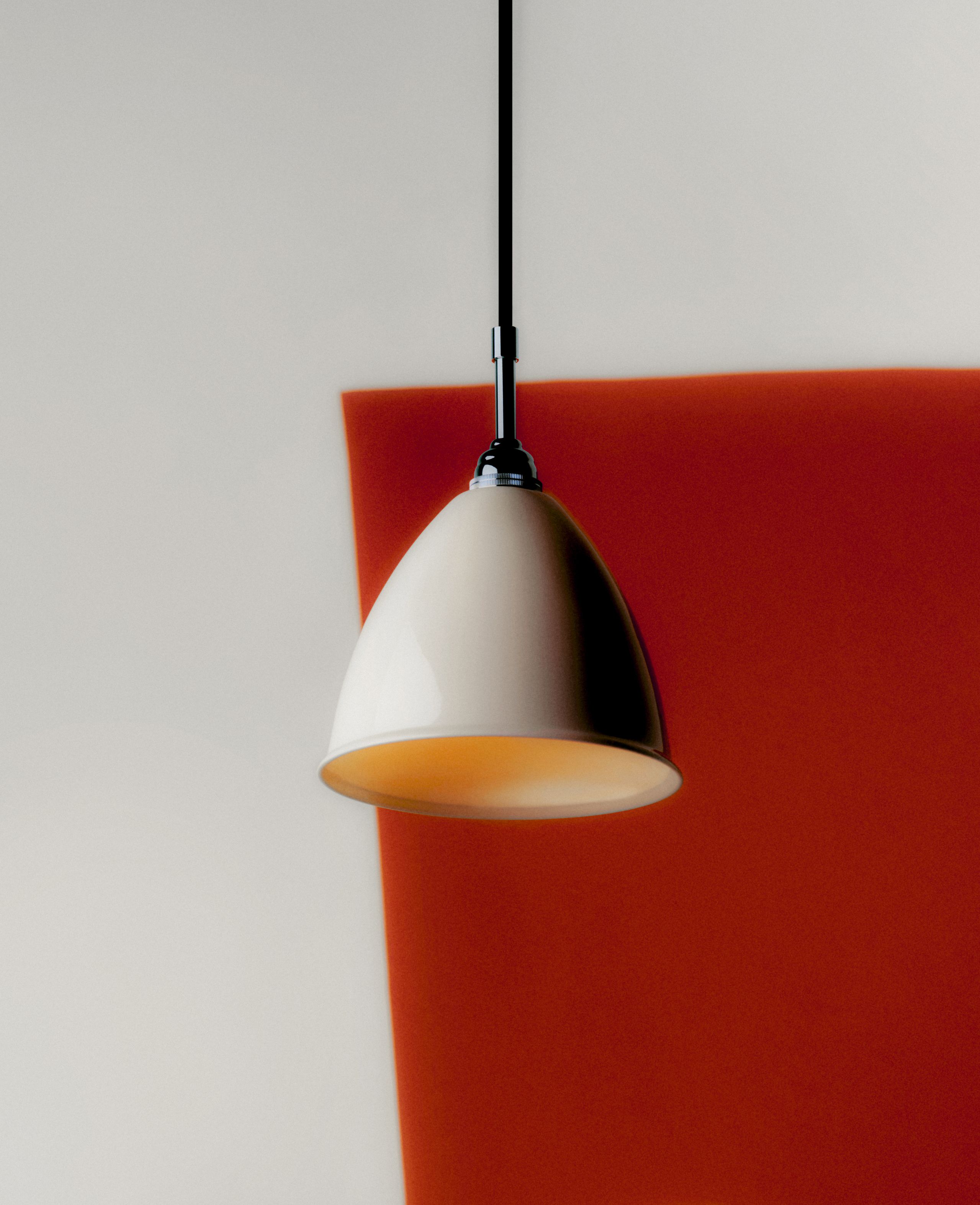 GUBI - Pendel - BL9 Pendant - Ø16 (S) - Base: Brass / Shade: Bone China