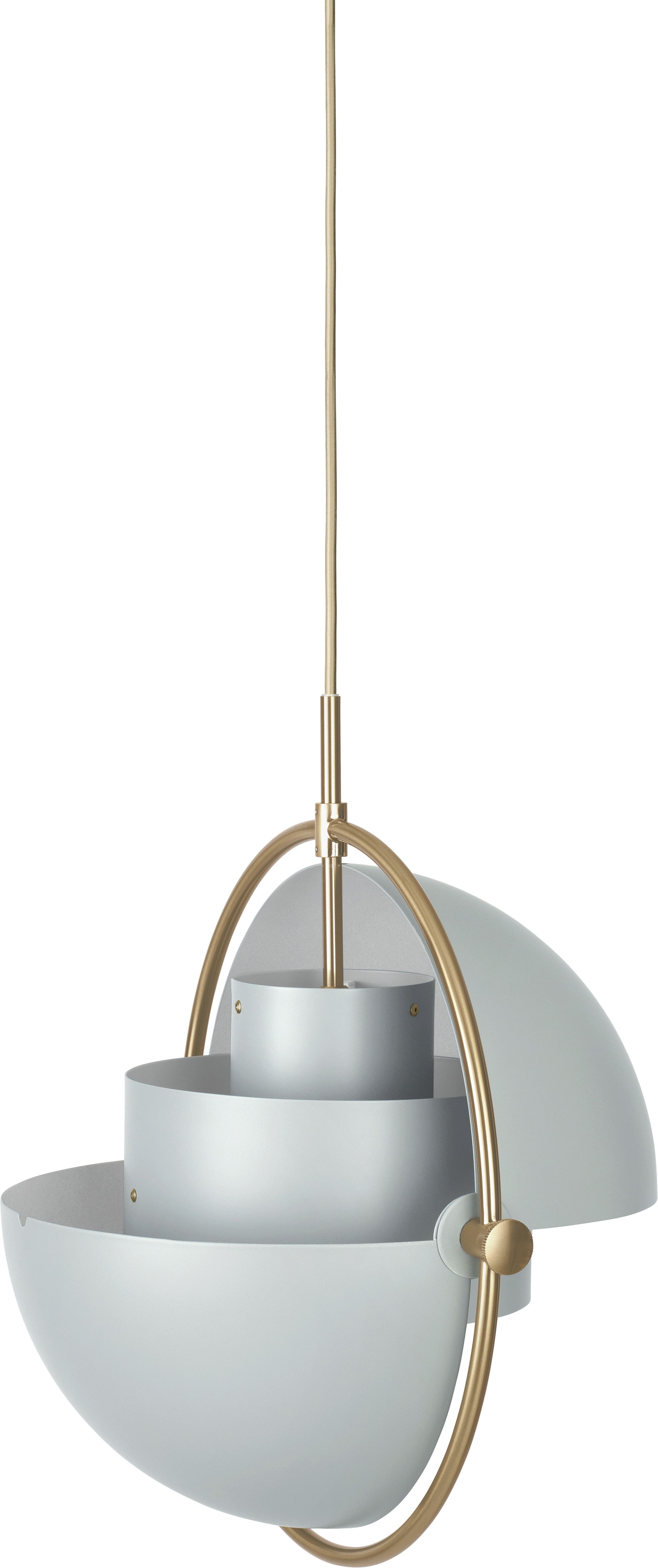 GUBI - Pendel - Multi-Lite Pendant - Base: Brass / Shade: Sea Grey Semi Matt